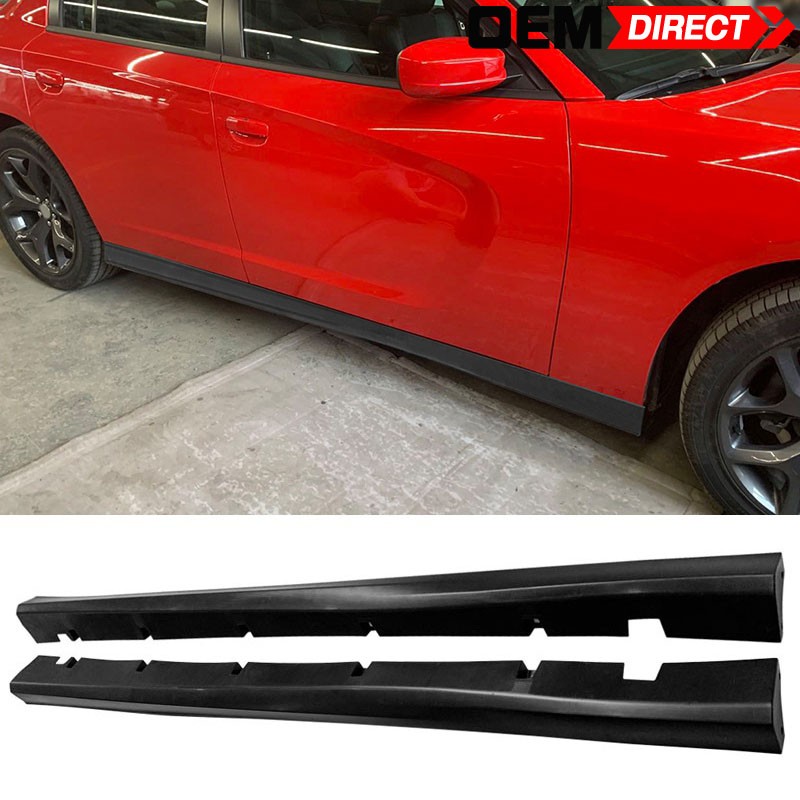 Fits 11-23 Dodge Charger SRT Style Unpainted Side Skirts Rocker Panel Guard PP