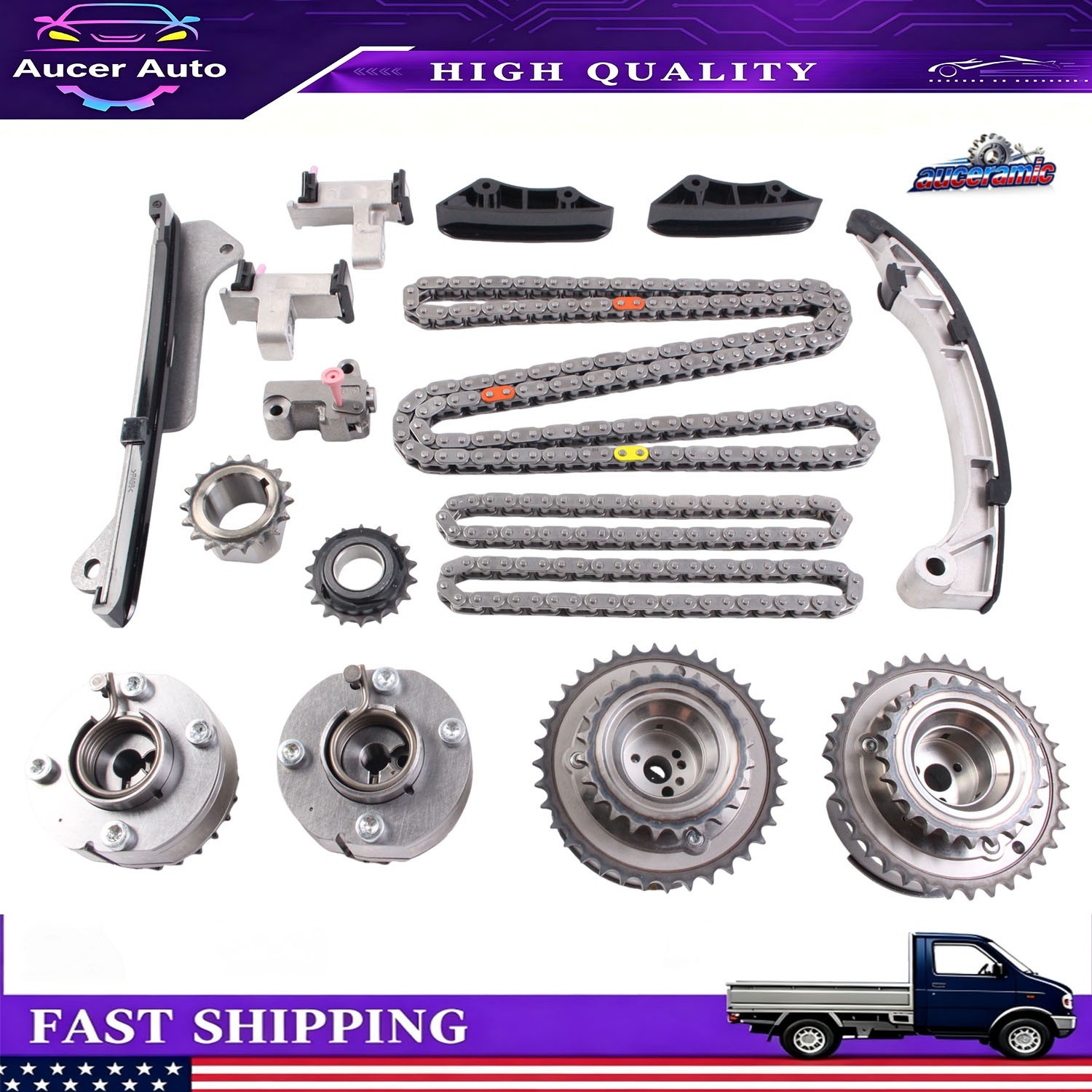 Timing Chain Kit Camshaft Sprocket For Toyota Avalon Camry Sienna Highlander 3.5