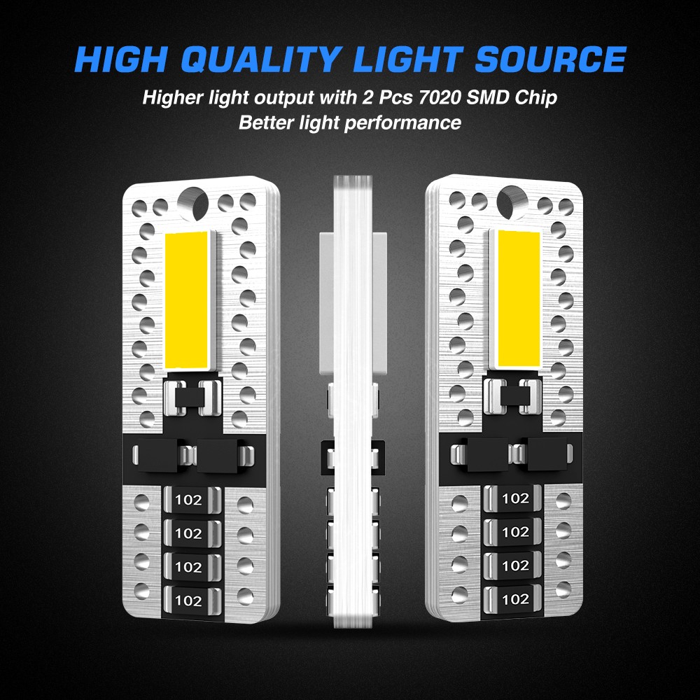 2x T10/194/168 White LED License Plate Interior Light Bulbs Super Bright 6500K