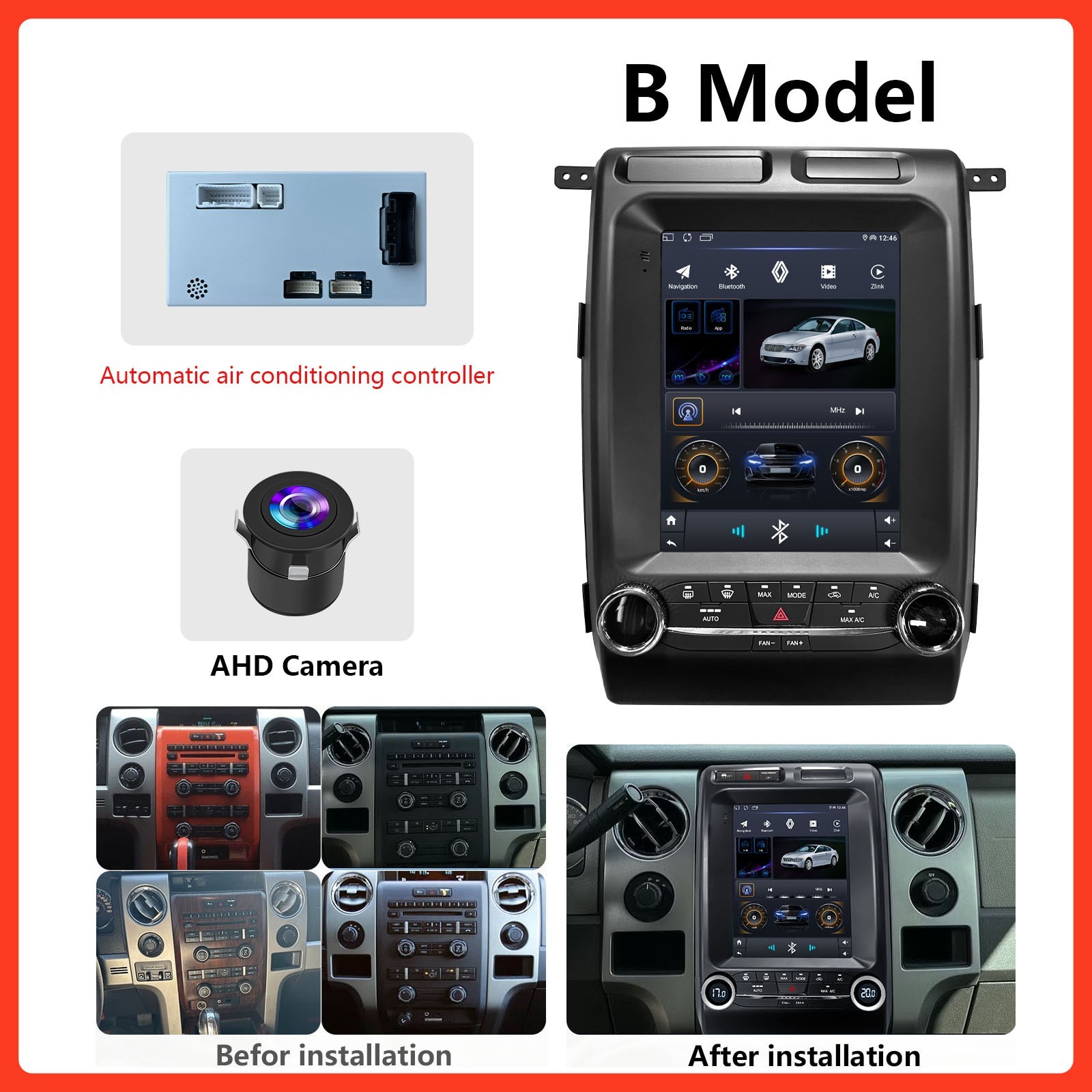 Upgrade 9.7″ For Ford F150 2009-2014 Android 14.0 Car Stereo Radio GPS CarPlay