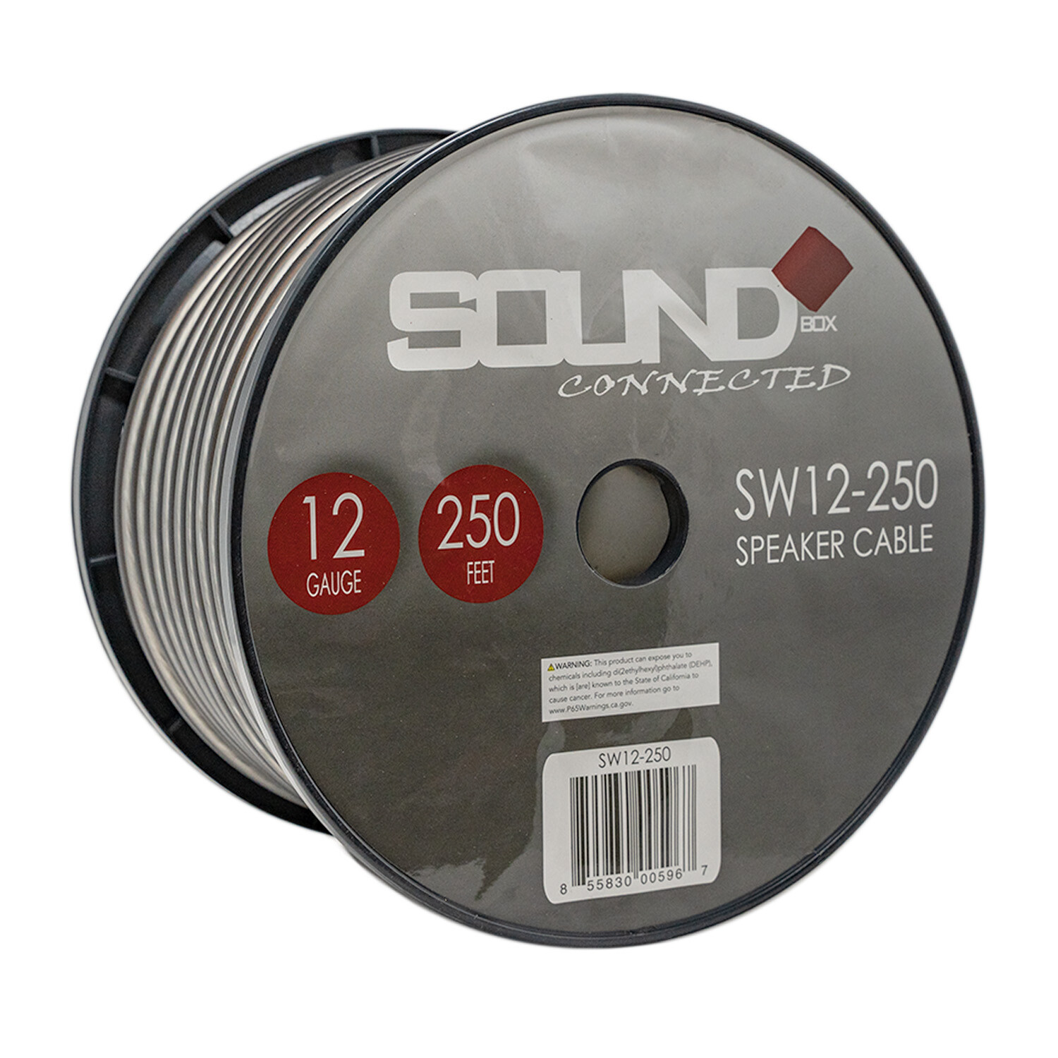 SoundBox SW12-250, 12 Gauge Home / Car Speaker Wire Spool – 250′