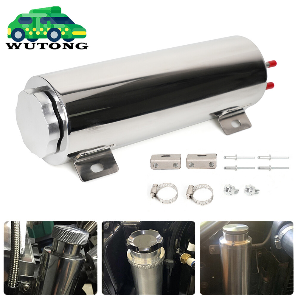 3″ X 9″ Polished Stainless Steel Radiator Coolant Overflow Catch Tank Can 32OZ