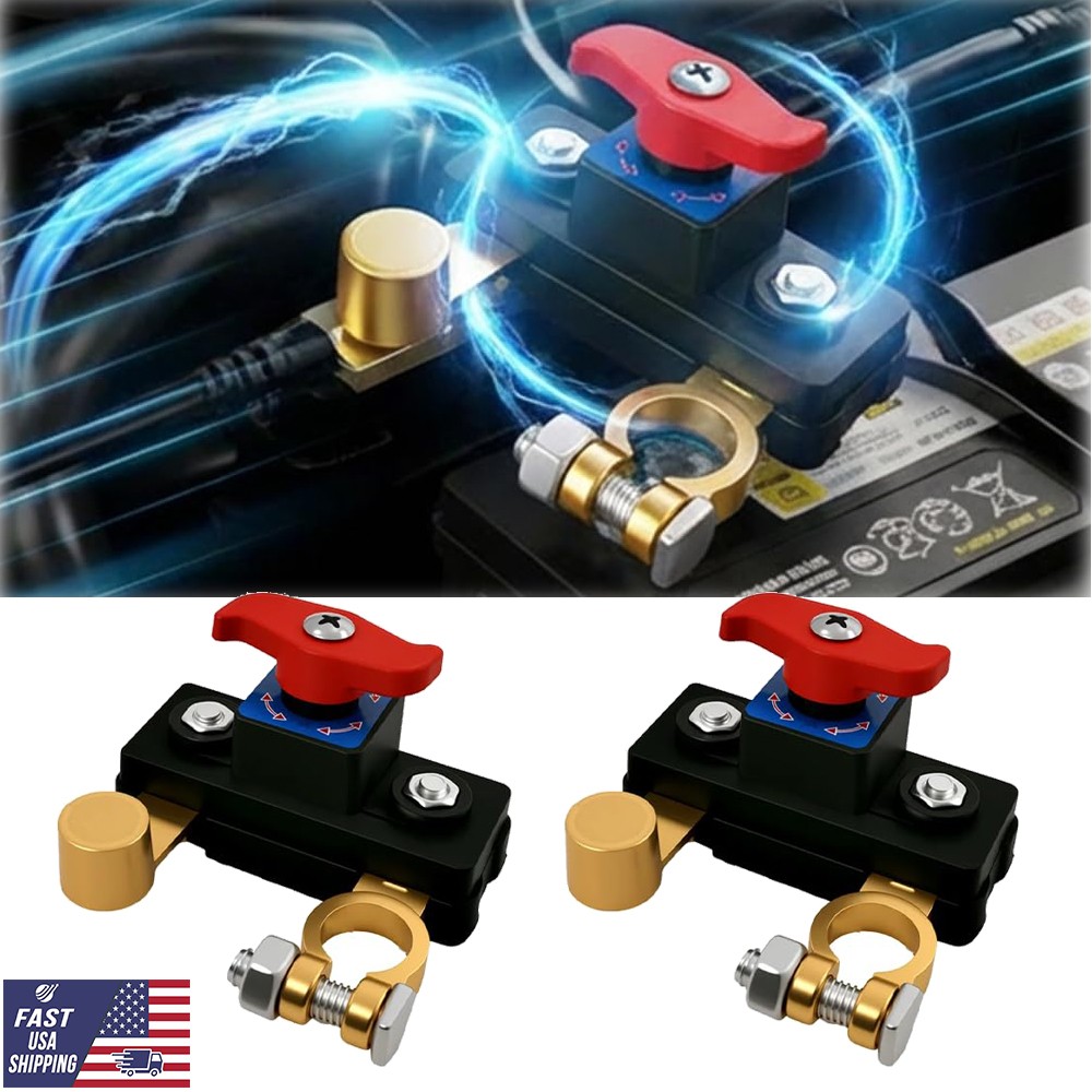 2*Car Battery Power Cut-Off Switch Breaker,Stable Transmission High Conductivity