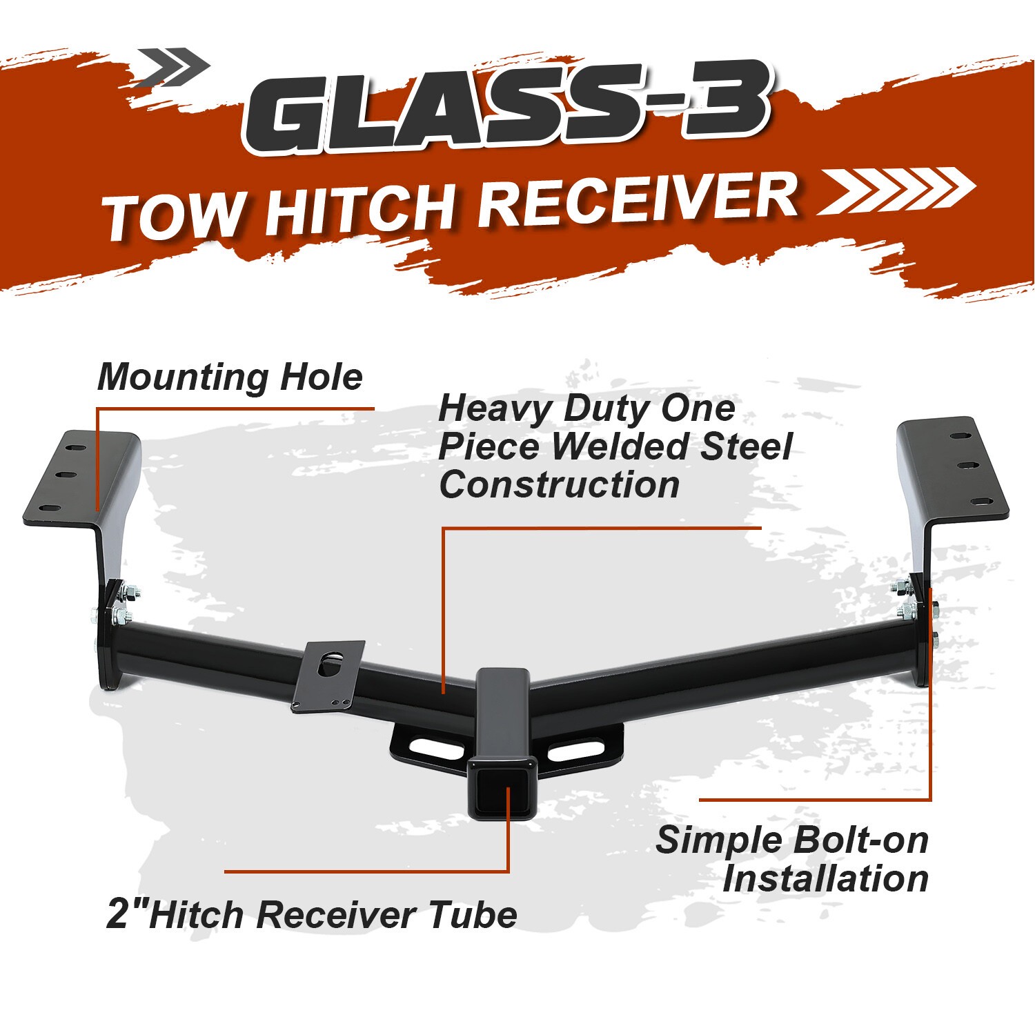 Class 3 Trailer Hitch Receiver Bumper Tow 2″ Black For Toyota RAV4 2006-2018