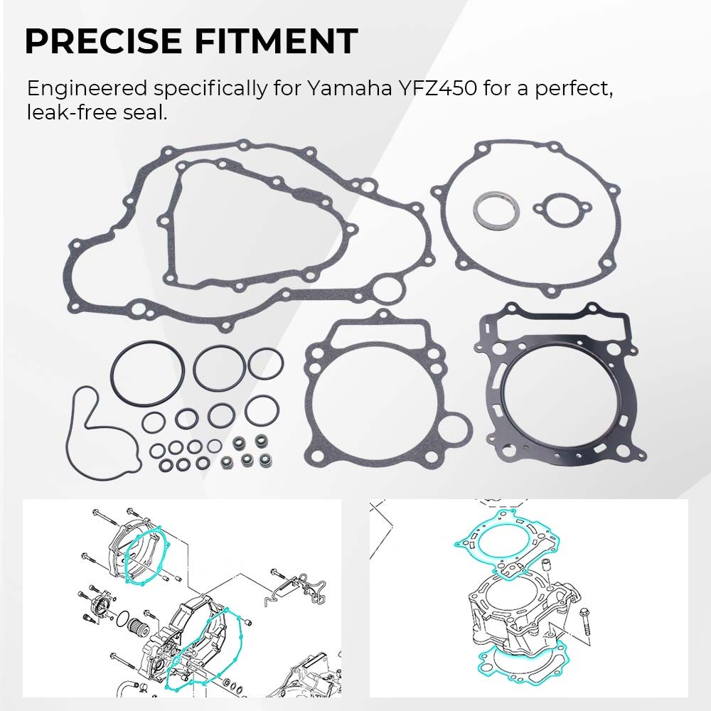 Complete Engine Gasket Kit Top End Kit Fit For Yamaha YFZ450 2004-2009 2012-2013