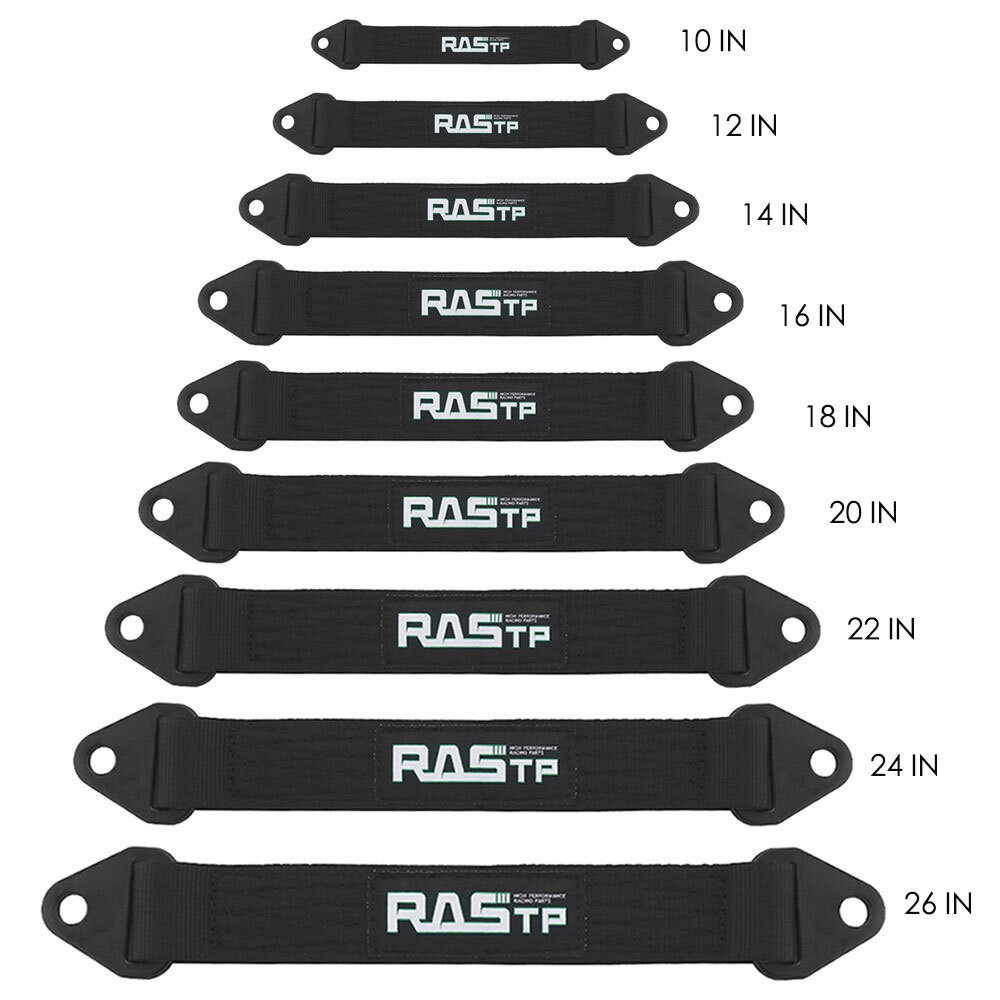 12″ 14″ 16″ 18″ 20″ 22″ 24″ 26″ 10000lb Limit Straps Shock Suspension Black
