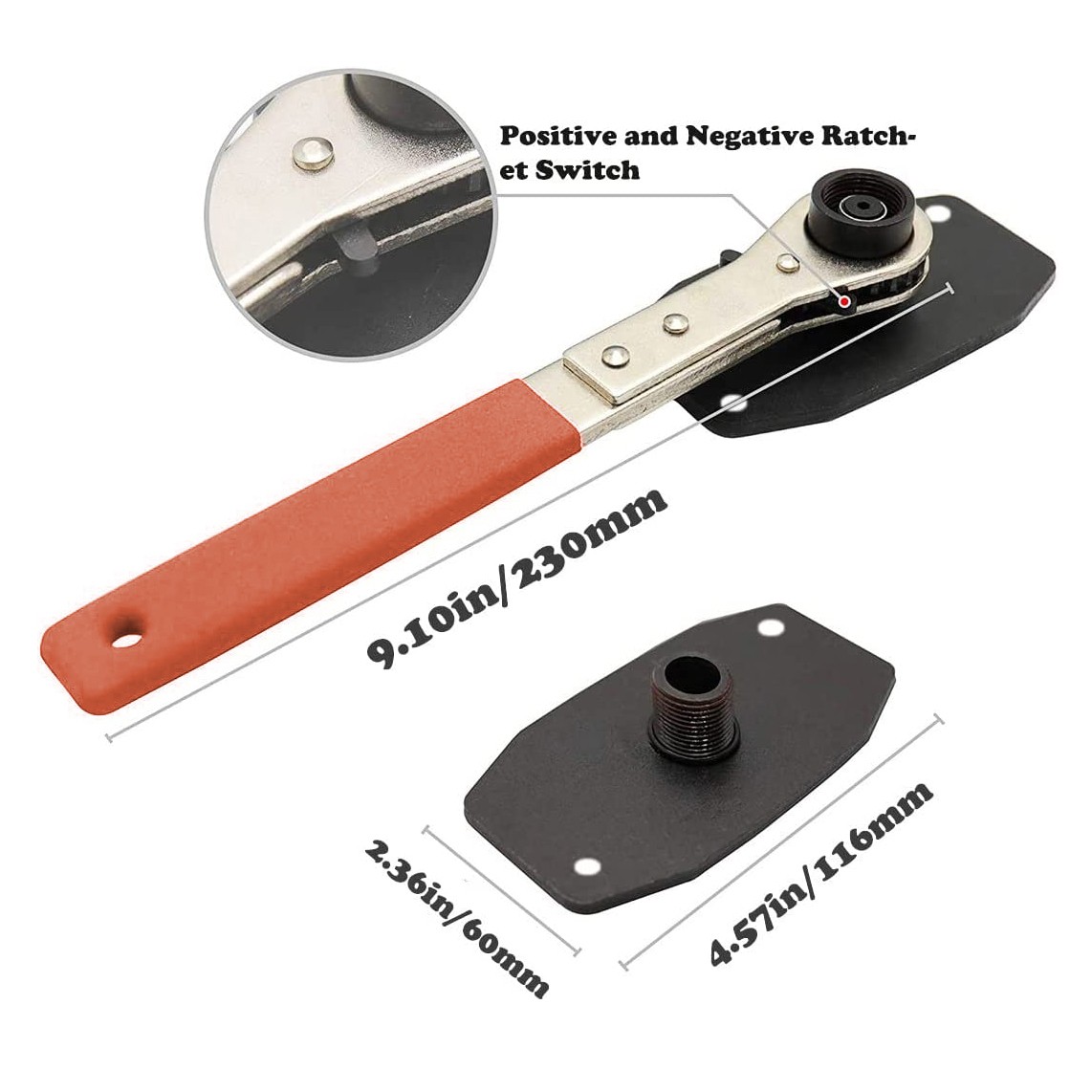 Ratchet Brake Caliper Compression Caliper Piston Tool 360° Adjustable Push USA