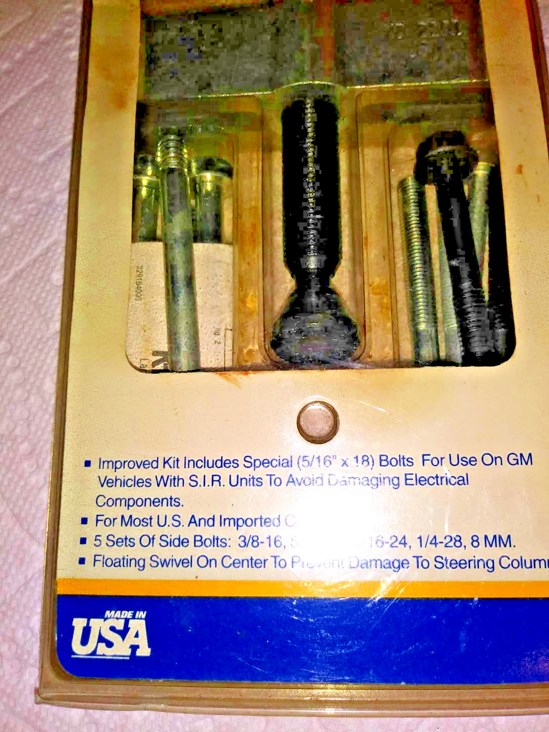 NAPA STEERING WHEEL PULLER # 2291 MADE BY KD TOOLS FOR NAPA MADE IN USA NEW