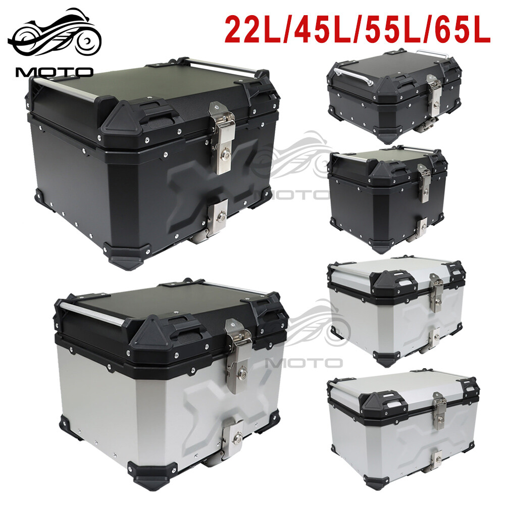 22L/45L/55L/65L Aluminum Motorcycle Trunk Tour Tail Box Luggage Storage Top Case