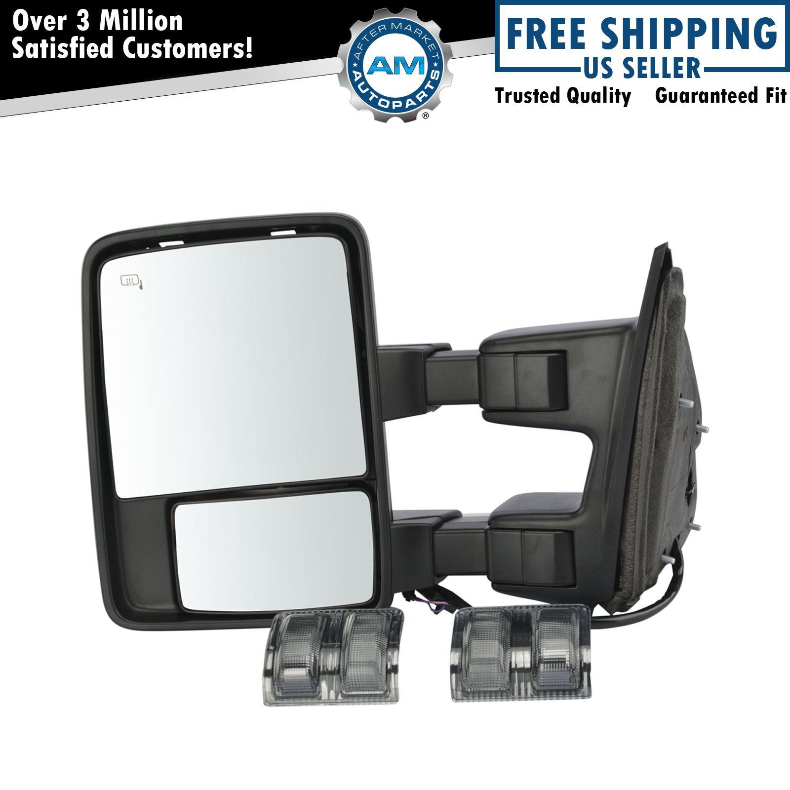 Towing Side View Mirror Power Folding Heated Smoked Signal Memory Left for Ford
