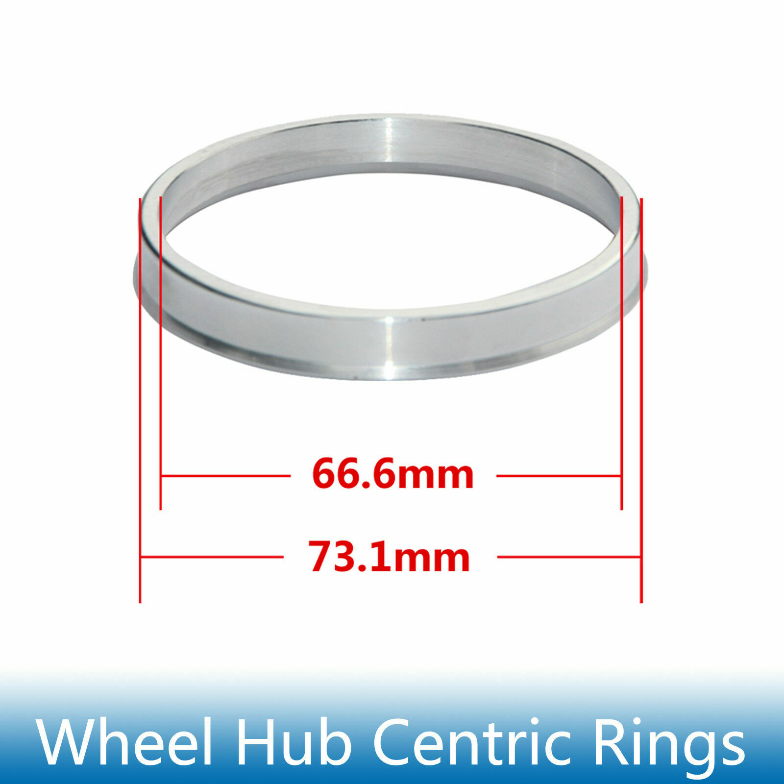 (Set of 4) 73.10mm – 66.56mm (66.6) Aluminum Hub Centric Rings For Mercedes Benz
