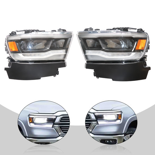 Pair Headlights Headlamps LH+RH Side LED DRL For 2019-2021 Dodge Ram 1500
