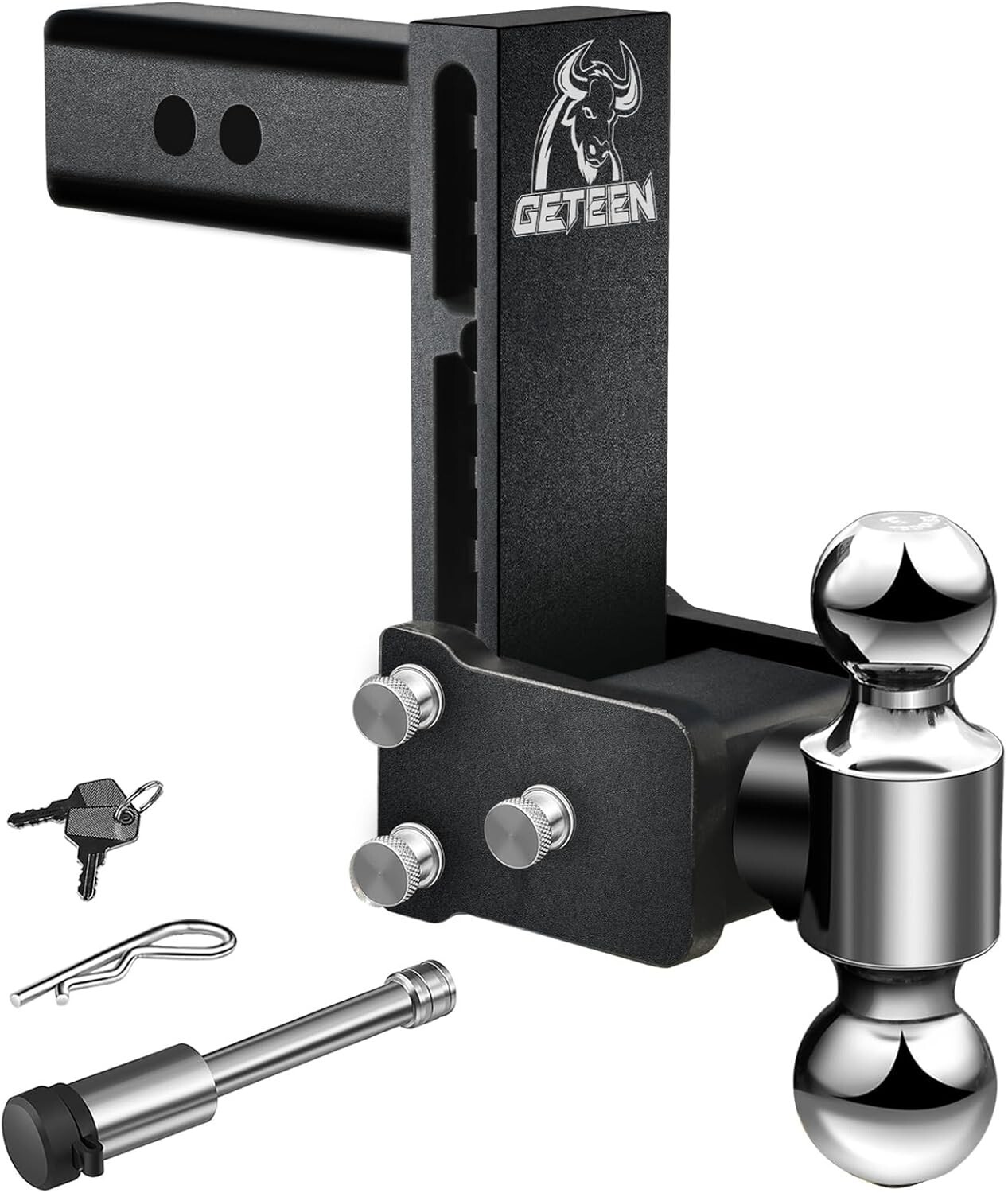 Tow & Stow Adjustable Trailer Hitch Ball Mount 2.5″ Receiver 7″ Drop 15,000 GTW