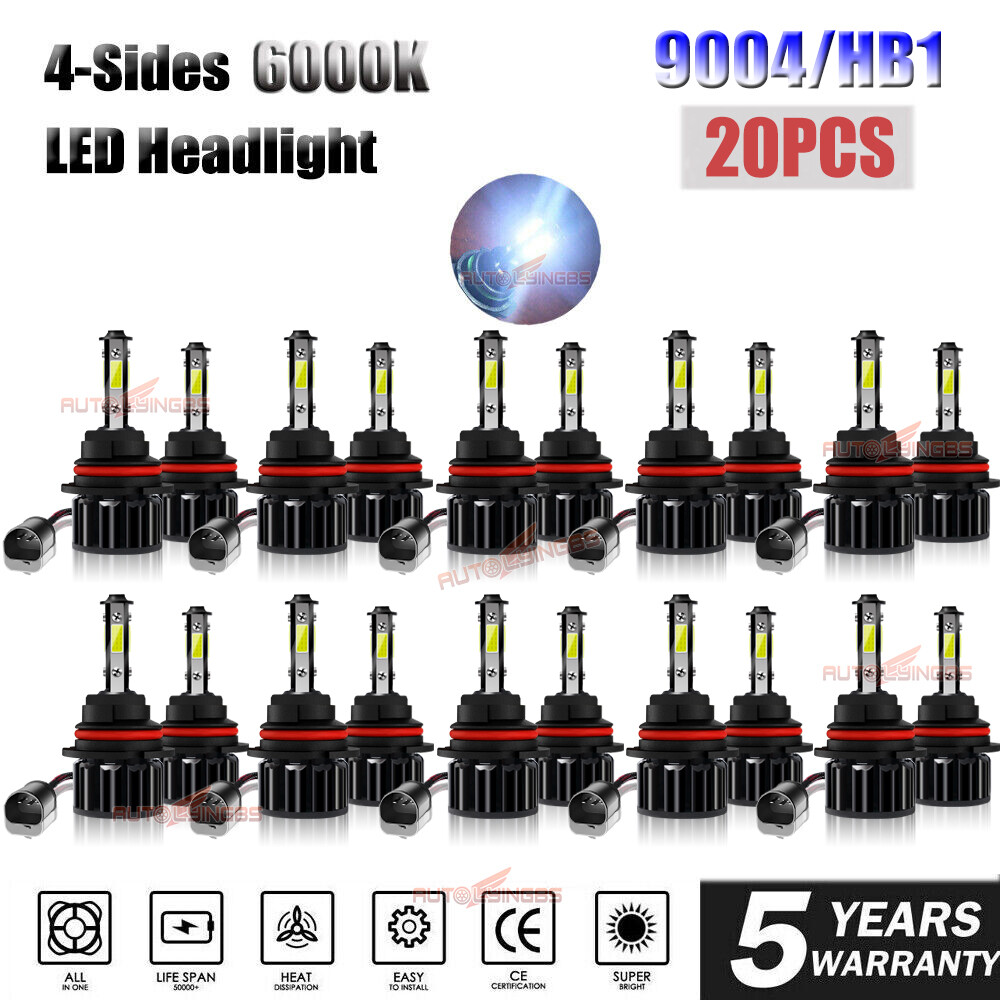 20X 4-Side 9004 HB1 380W 680000LM LED Headlight Hi-Low Beam Conversion Kit 6000K