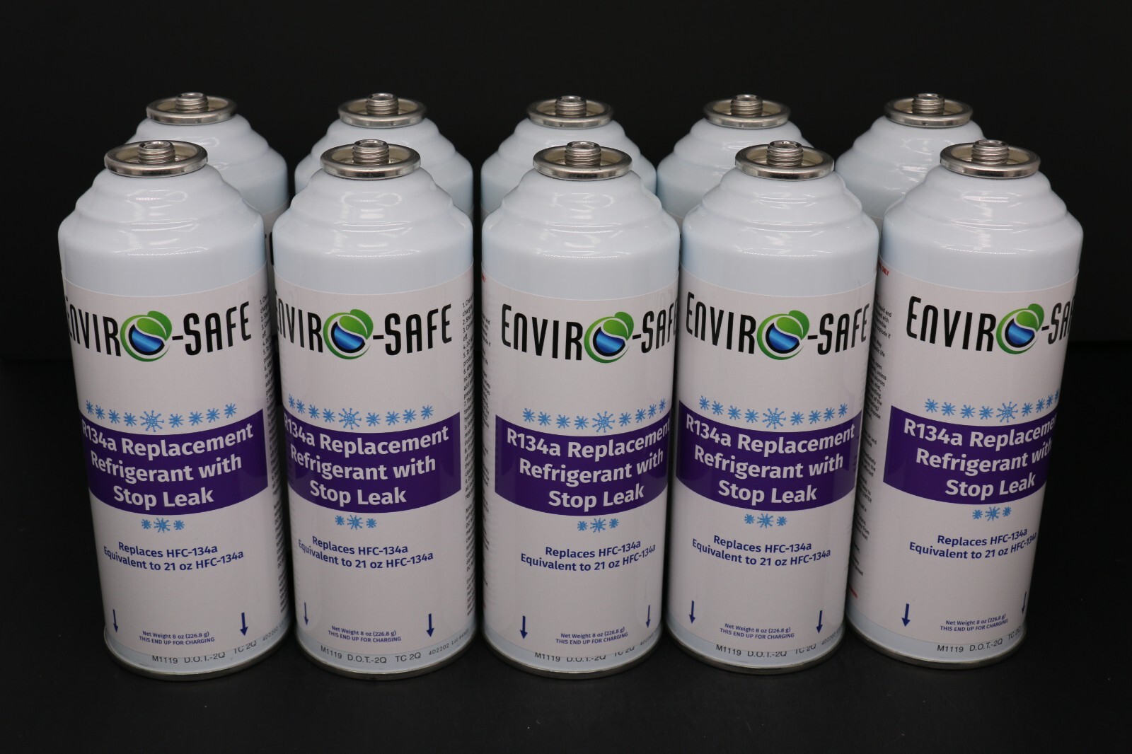 Enviro-Safe Auto R134a Replacement Refrigerant with Stop Leak, case of 10