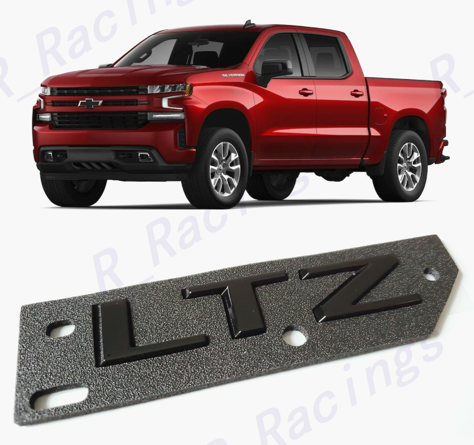 1PC Rear Tailgate Gloss Black LTZ Emblem Letters 2019+ Silverado Tahoe Suburban