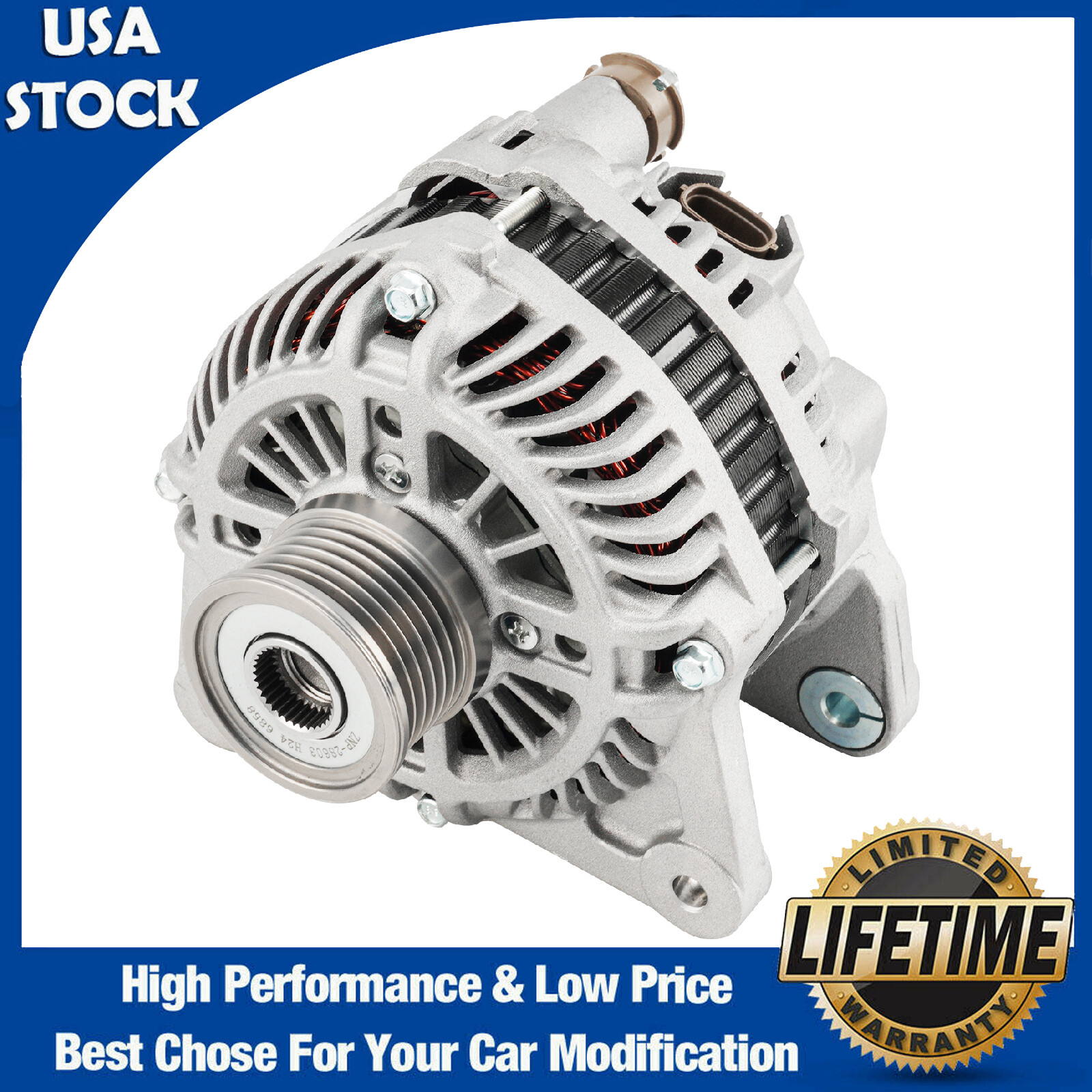 Alternator for Nissan Versa 2009-2012 Sentra NV200 1.8L 2.0L 100A 12V 6 Groove