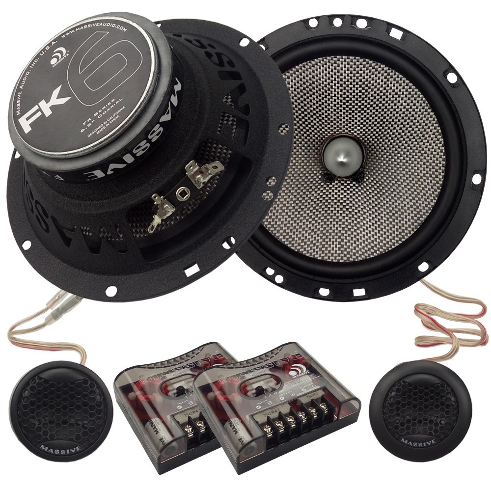 MASSIVE AUDIO FK6 6.5” 80W RMS FK SERIES 2-WAY CAR AUDIO COMPONENT SPEAKER SYTEM
