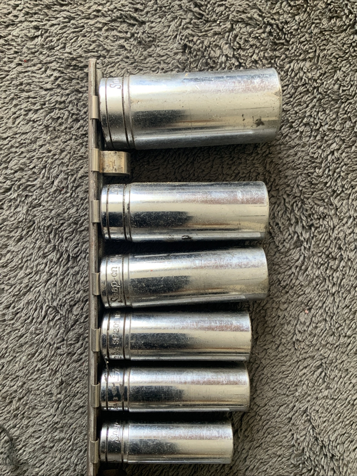 Snap On 3/8” Drive Deep Socket Set, 6pt And 12pt, Used…see Descrip For Sizes…