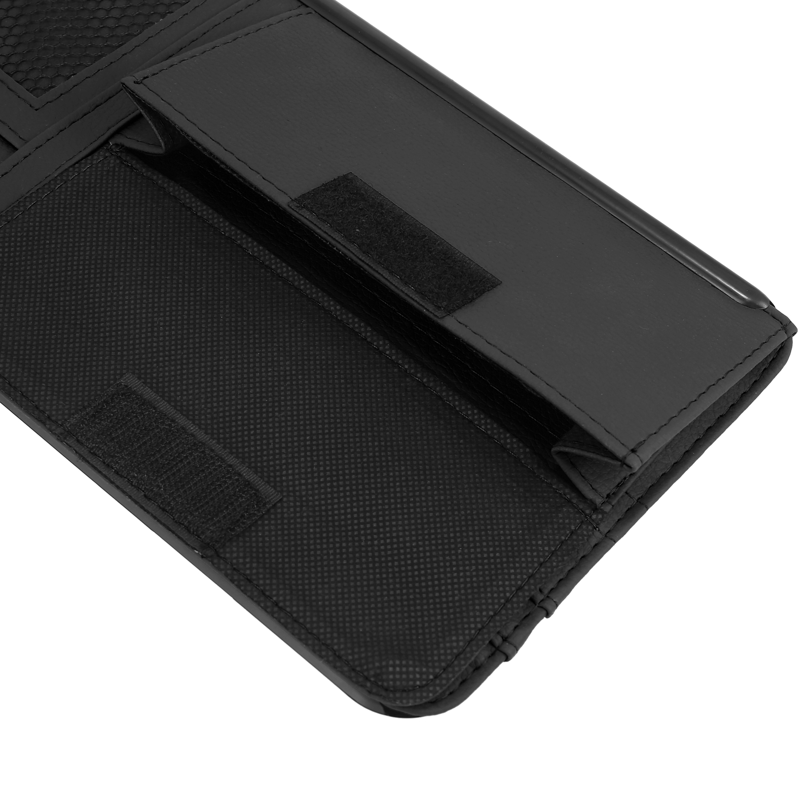 Black Universal Car Sun Visor Organizer ABS PU Leather for SUV Truck Item of 1