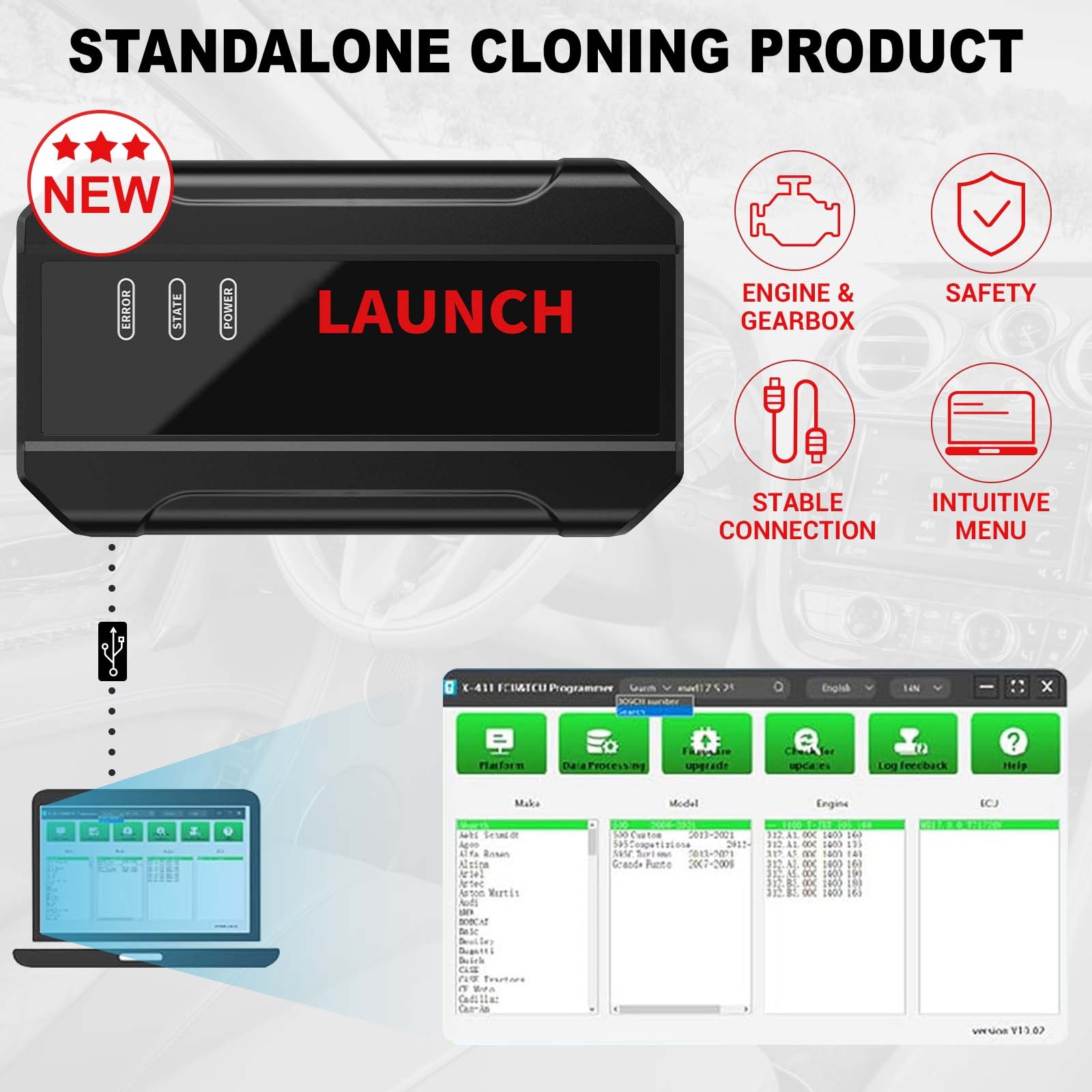 Launch X431 E-C-U & TCU Programmer Cloning Device for E-C-U Data Reading/Writing