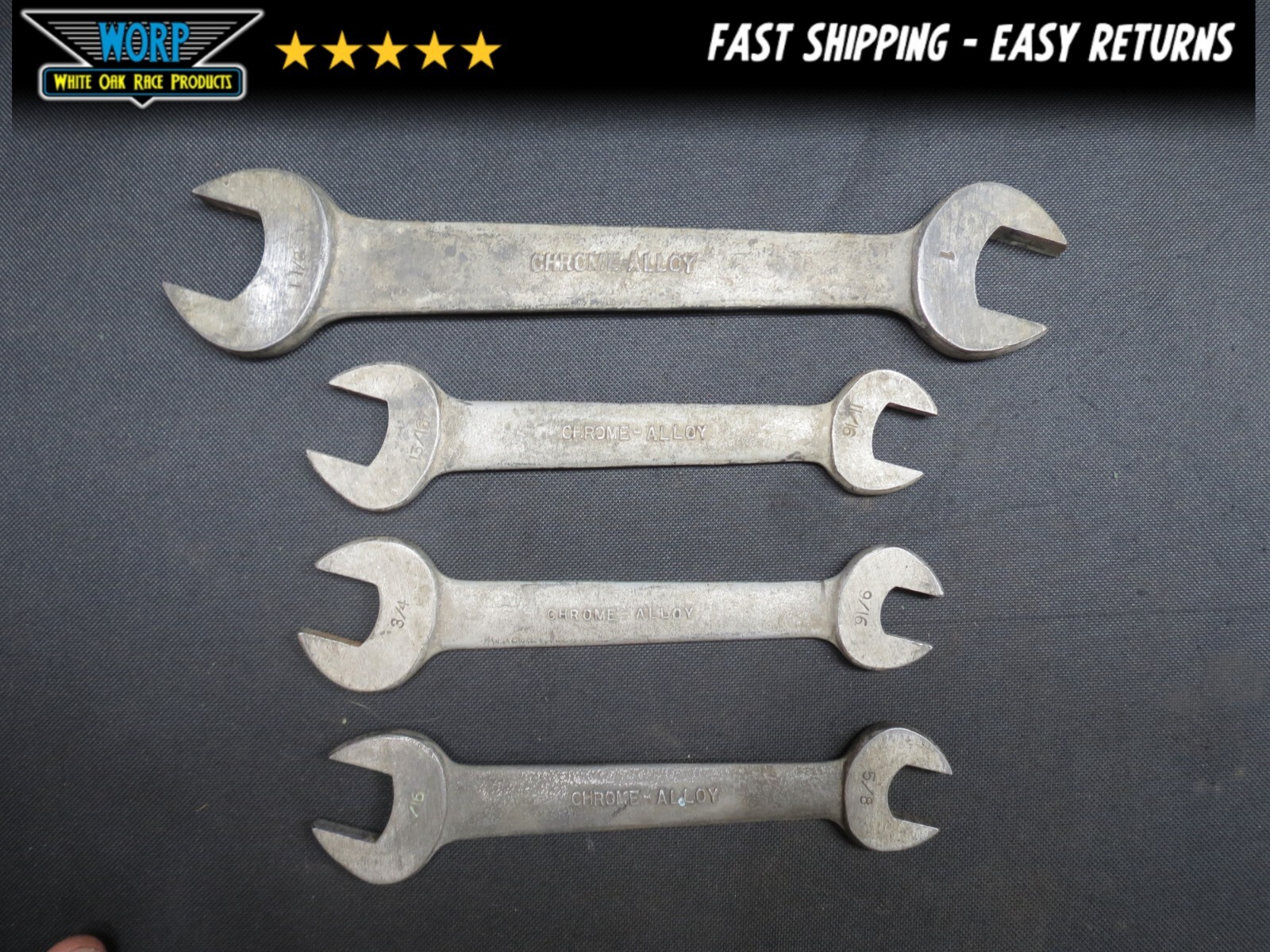 WALDEN WORCESTER USA DOUBLE OPEN WRENCH SET 1 1/8 1″ 13/16 11/16 3/4 9/16 5/8