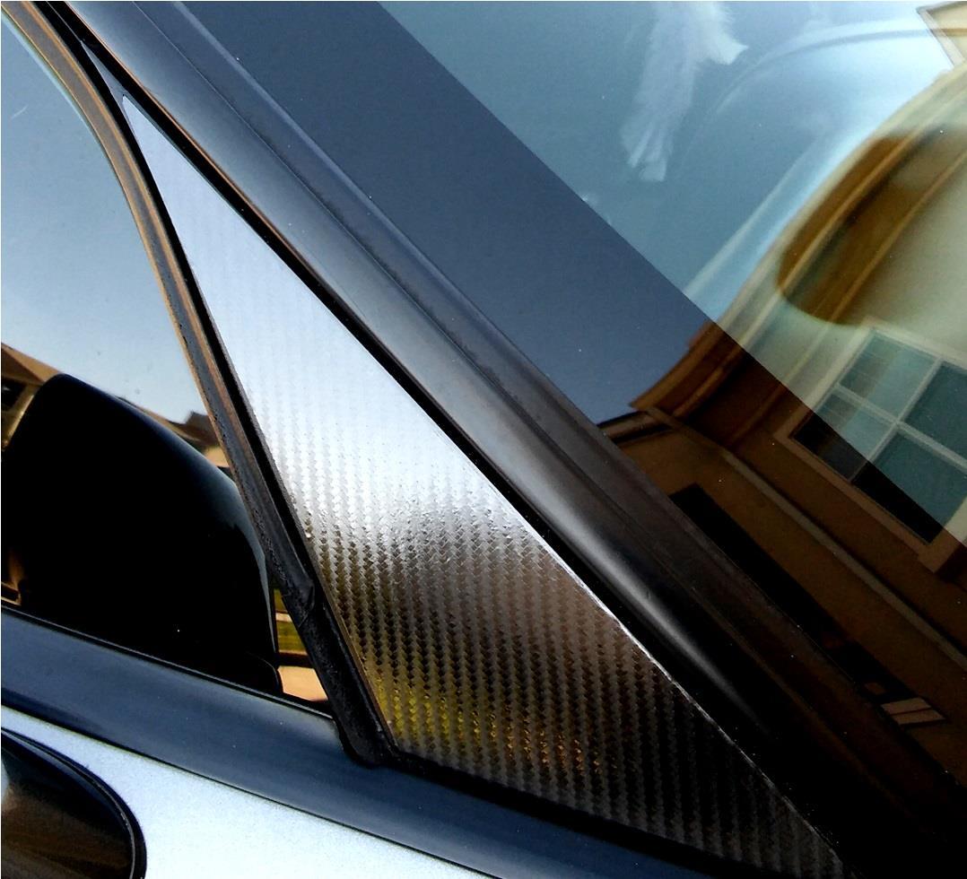 A PILLAR Black Gun Metal2 CARBON FIBER Vinyl (Fits Chevy CORVETTE C5 1997-04)