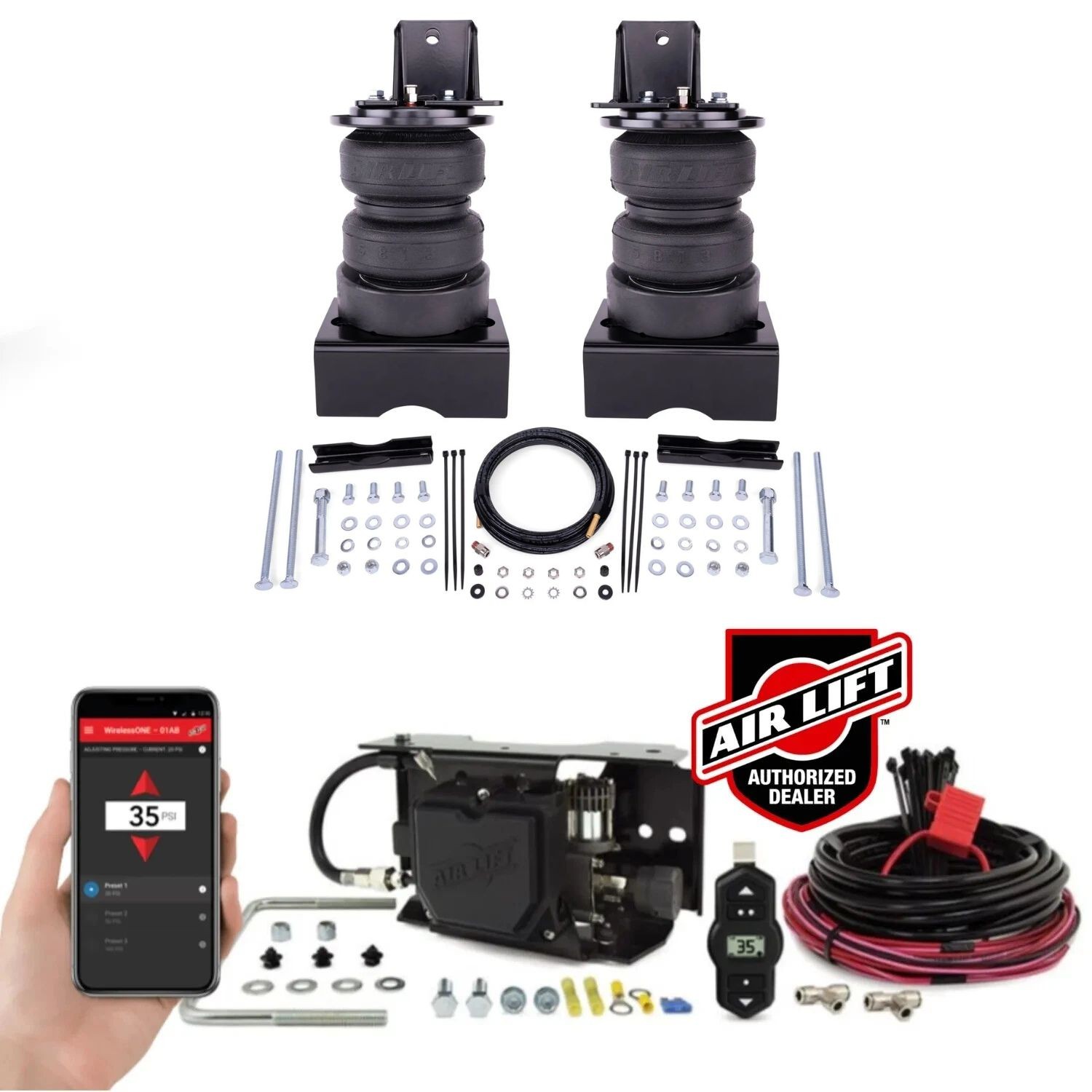 Air Lift 5000 Ultimate Bags Air Wireless HD Compressor for 21-24 Dodge Ram TRX