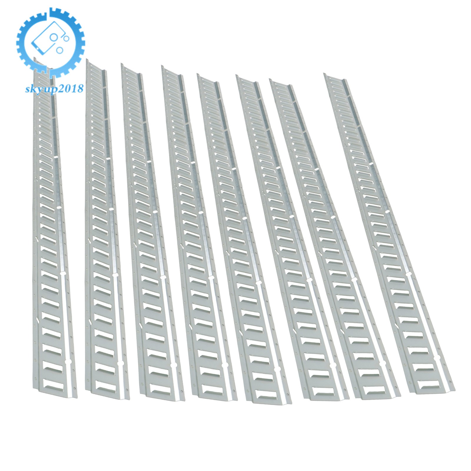 Silver 8 Pack 6 Foot E Track Rails, Zinc Plated Steel For Cargo Trailer Tie Down