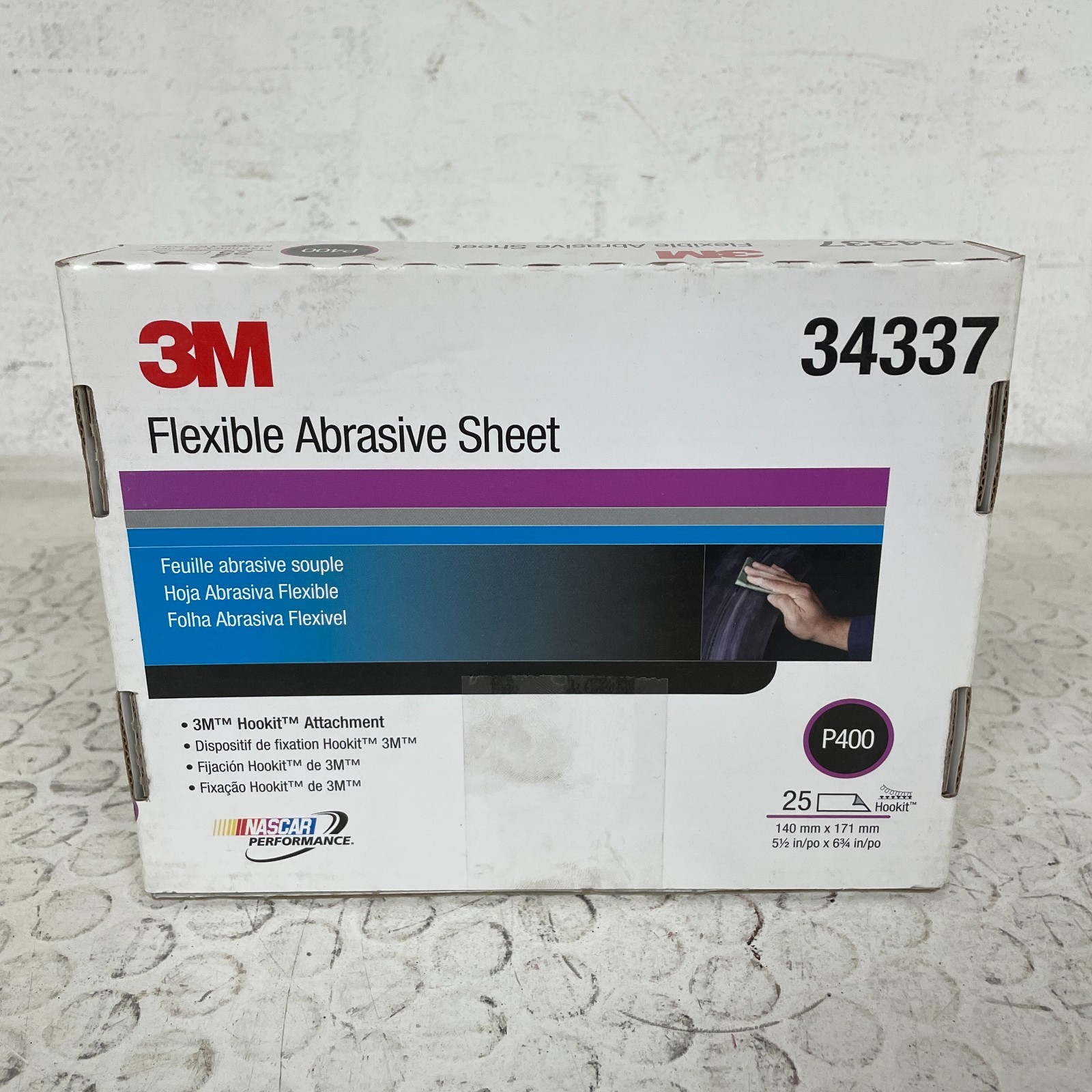 3M 34337 Hookit Flexible Abrasive Hand Sheet P400 Grit 5.5in x 6.8in Universal