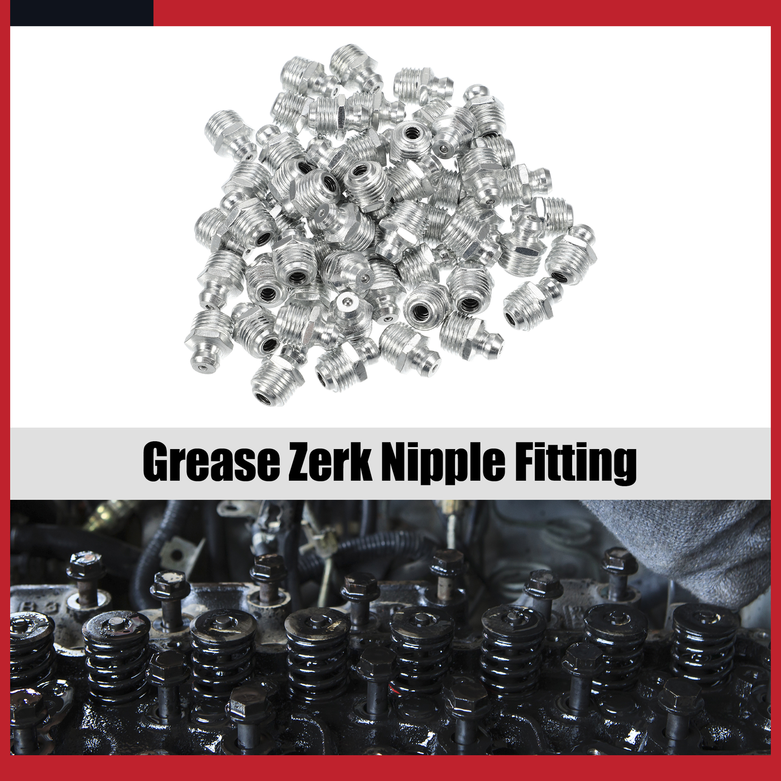 Universal M10x1 Grease Nipple Fitting Steel Zerk Fitting Adapter Pack of 50