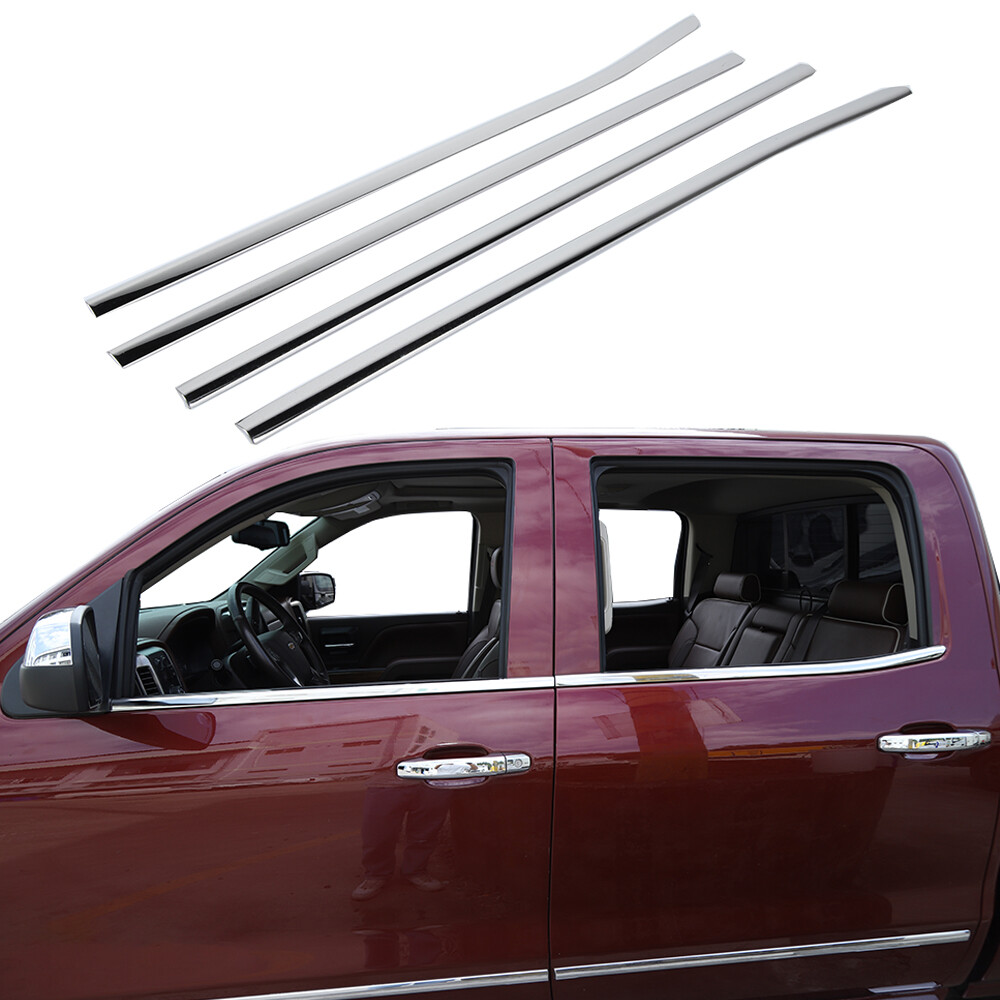 Stainless Window Trim Strip For Chevy Silverado GMC Sierra 14-18 Accessories 4pc
