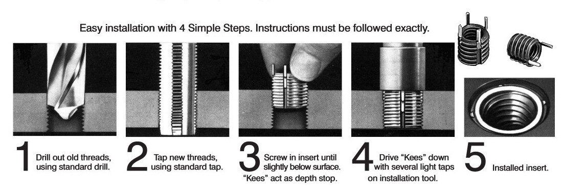 3/8″-16 Thread Repair Inserts and Economy Drive Tool (Qty: 3)