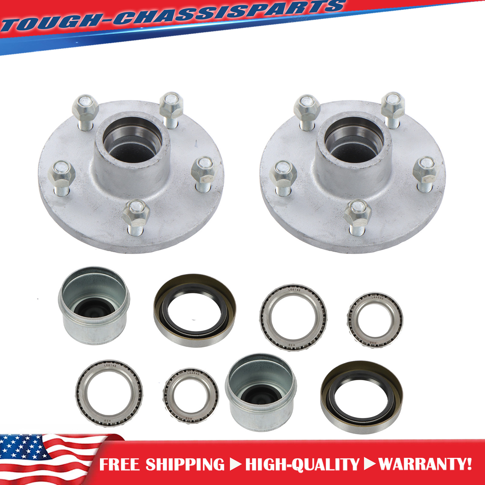 New 2 PACK 5-5”Galvanized Trailer Wheel Hub Assemblies For 3500 lbs #84 Trailer