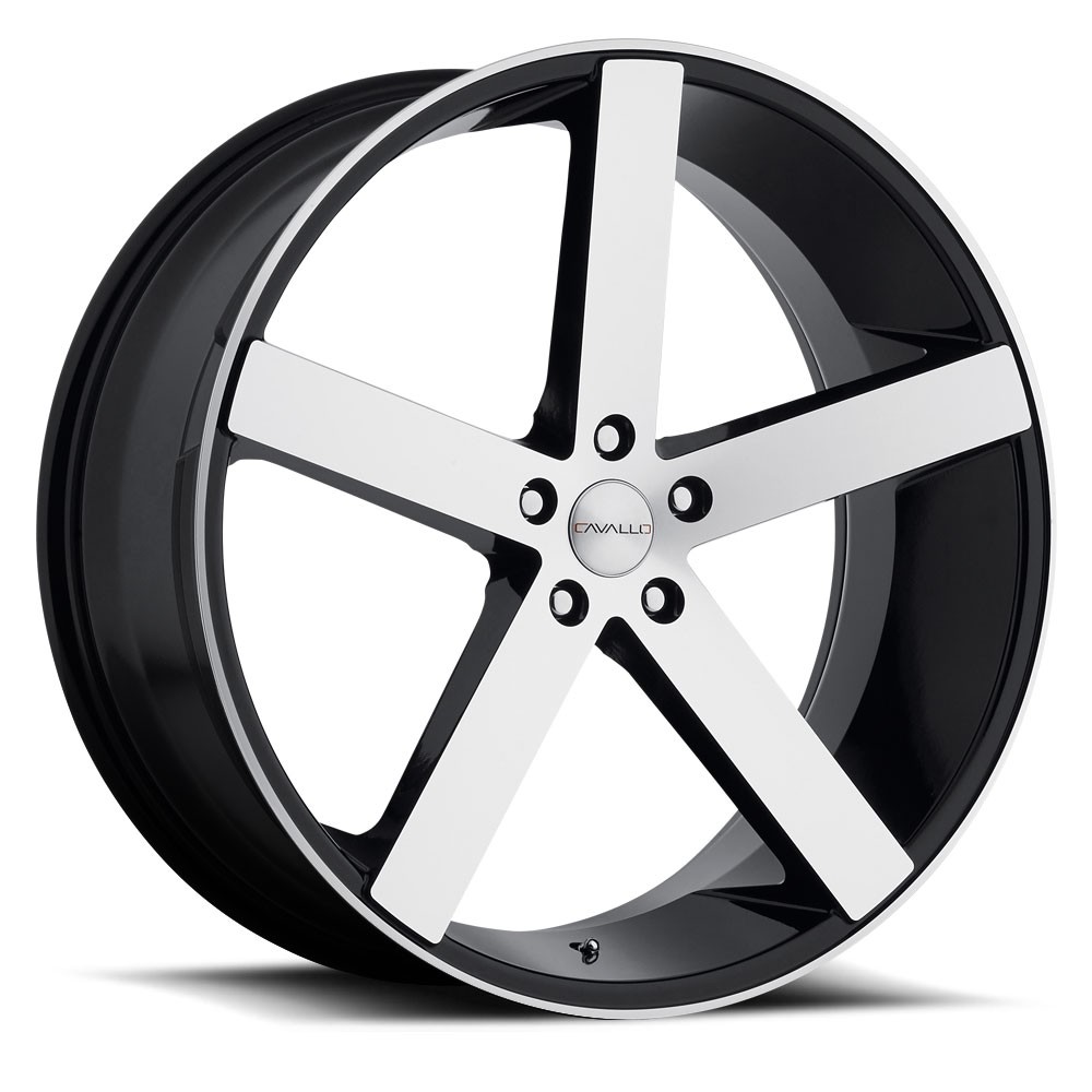 22×9 Cavallo CLV-5 Gloss Black & Machined Wheel 5×120 (35mm)