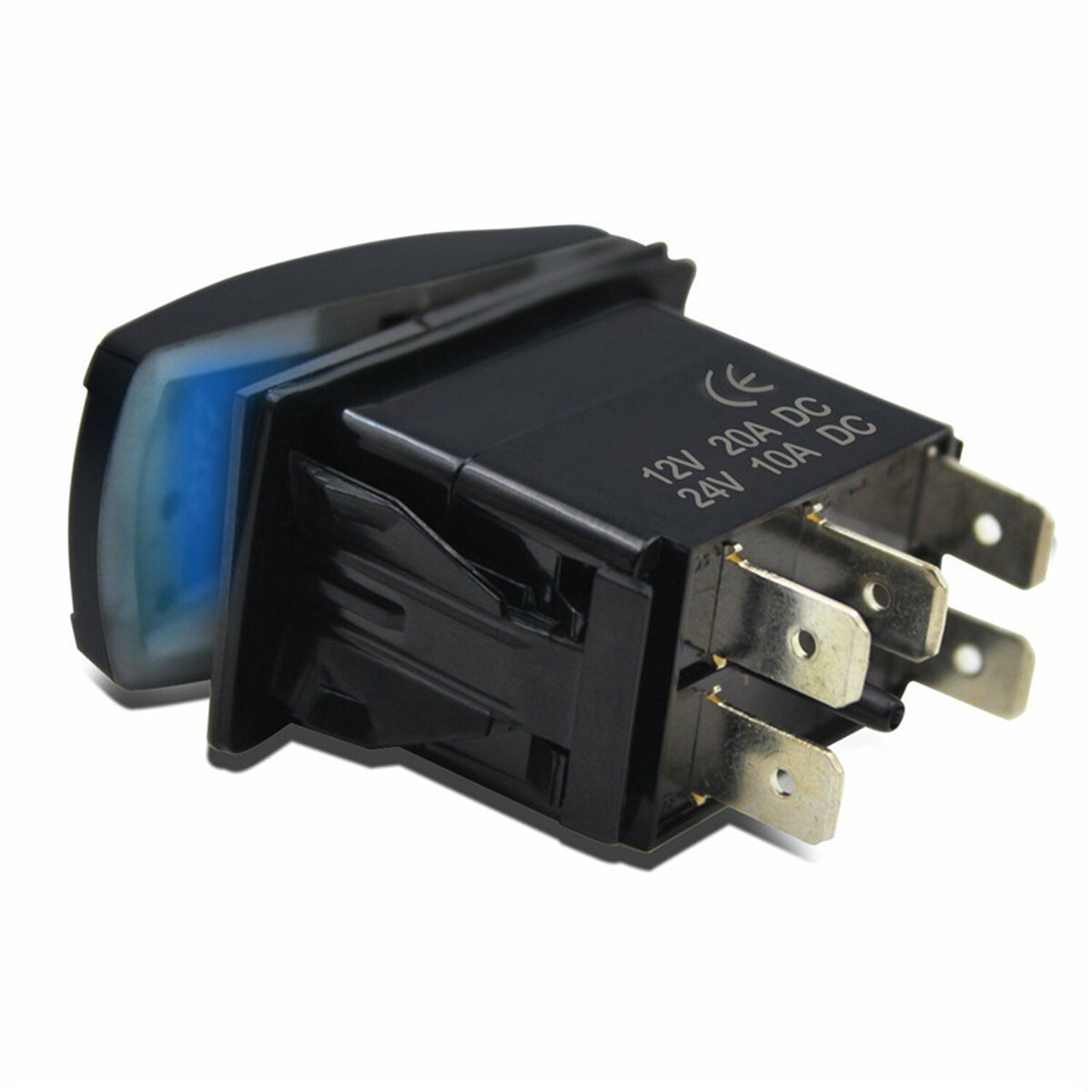Rocker Switch Blue LED Horn Toggle Rocker On Off Switch Speaker Push Button Car