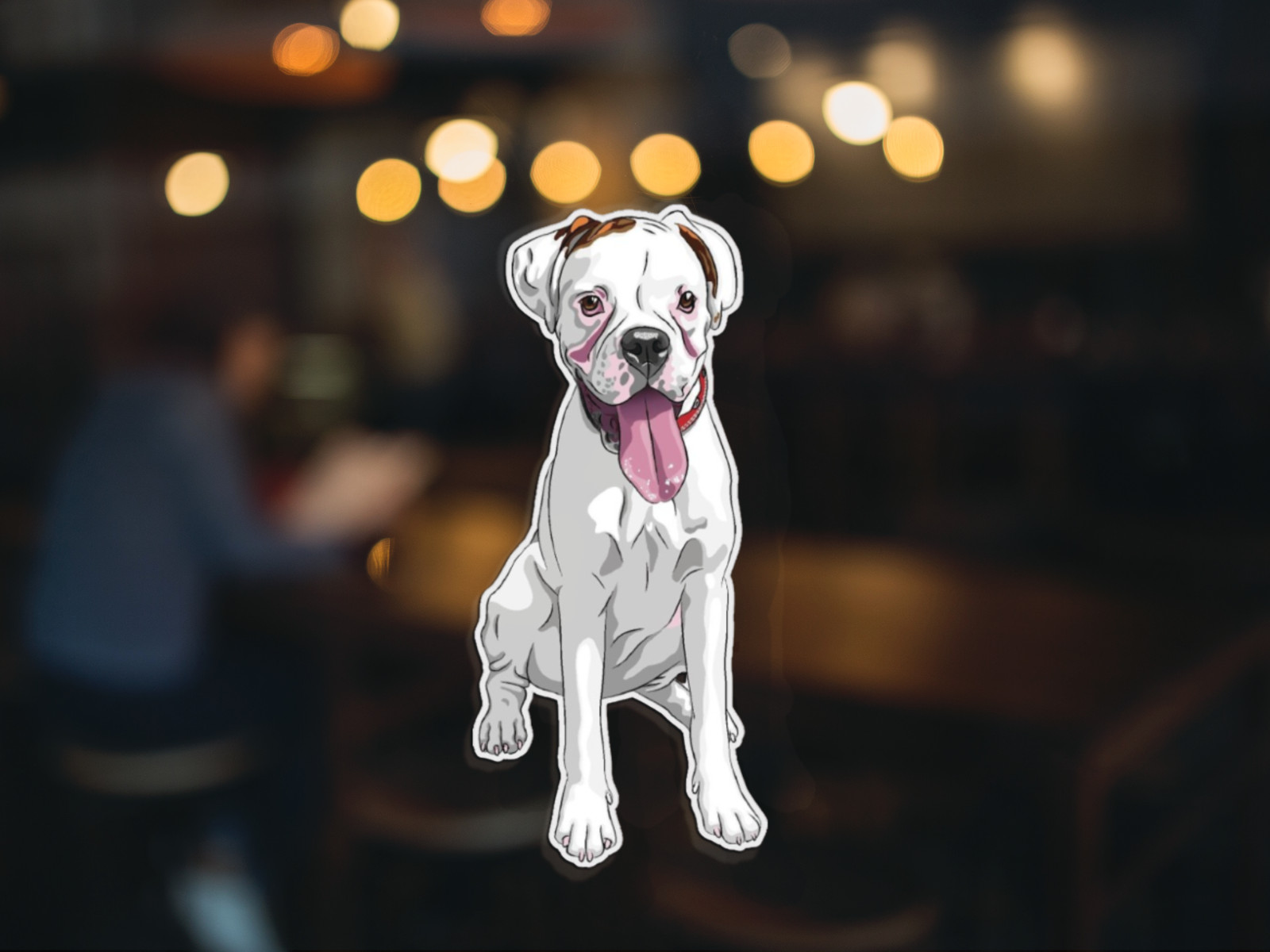 Dog Boxer White Vinyl Decal Sticker | For Cars Trucks Vans Walls Laptops Cups