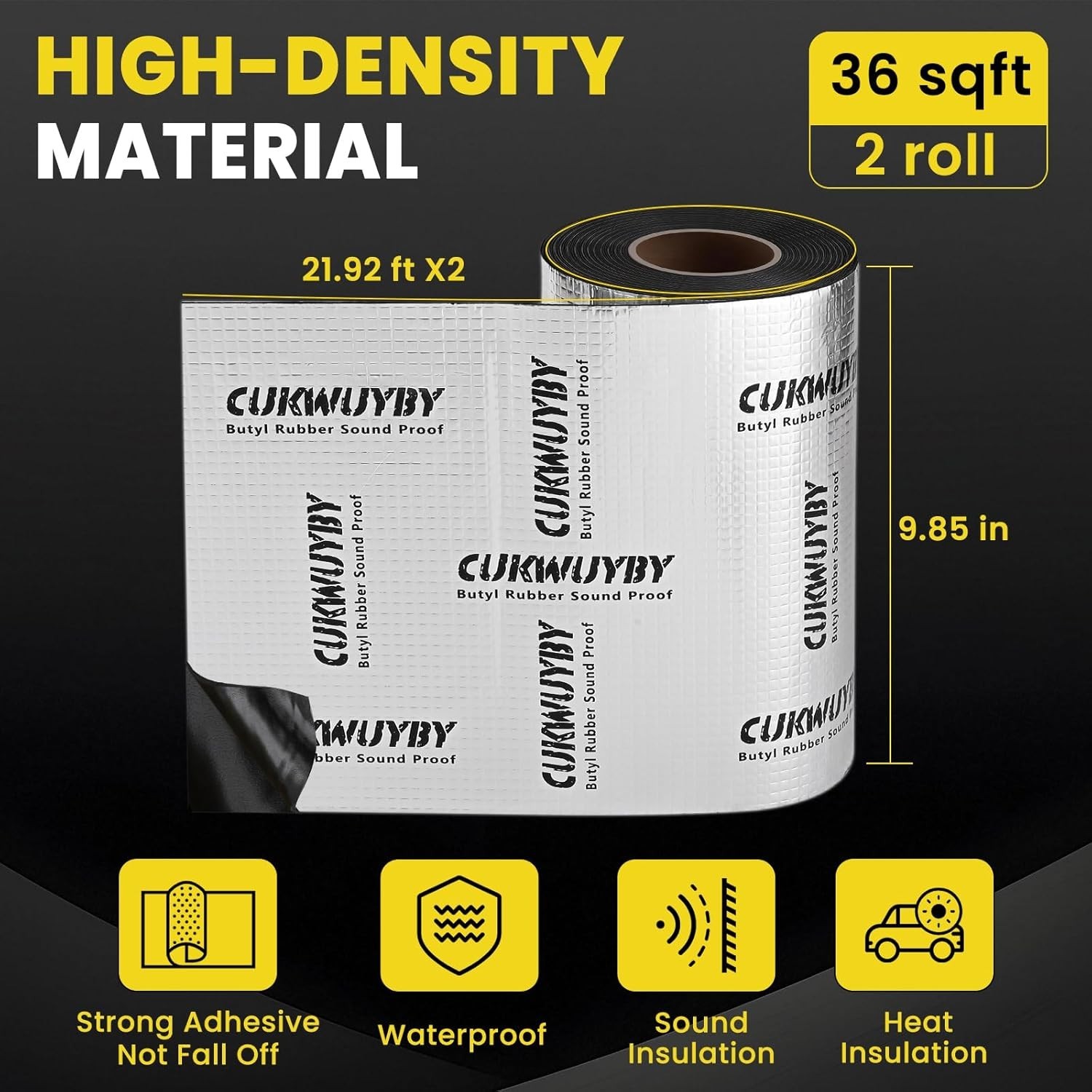 KILMAT 80 mil 36 sqft Car Sound Deadening Mat Butyl Automotive Sound Deadener Au