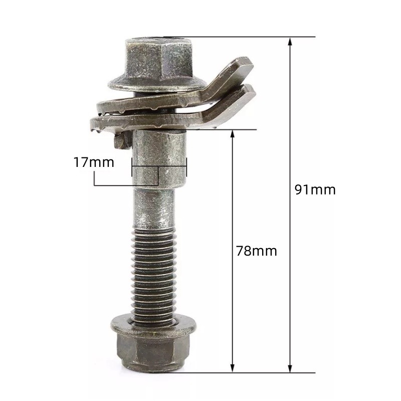4PCS Car Four Wheel Alignment Cam Bolt Kit 17mm/0.67″ Adjustable Camber Bolts