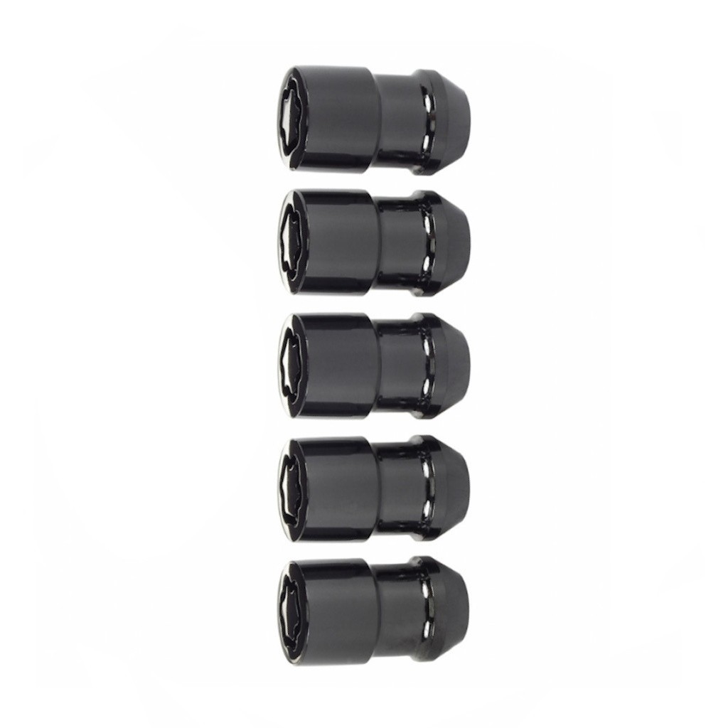 McGard Wheel Lock Nut Set For 1990-2018 Jeep Wrangler JK 5 Pack 1.46in. L Black