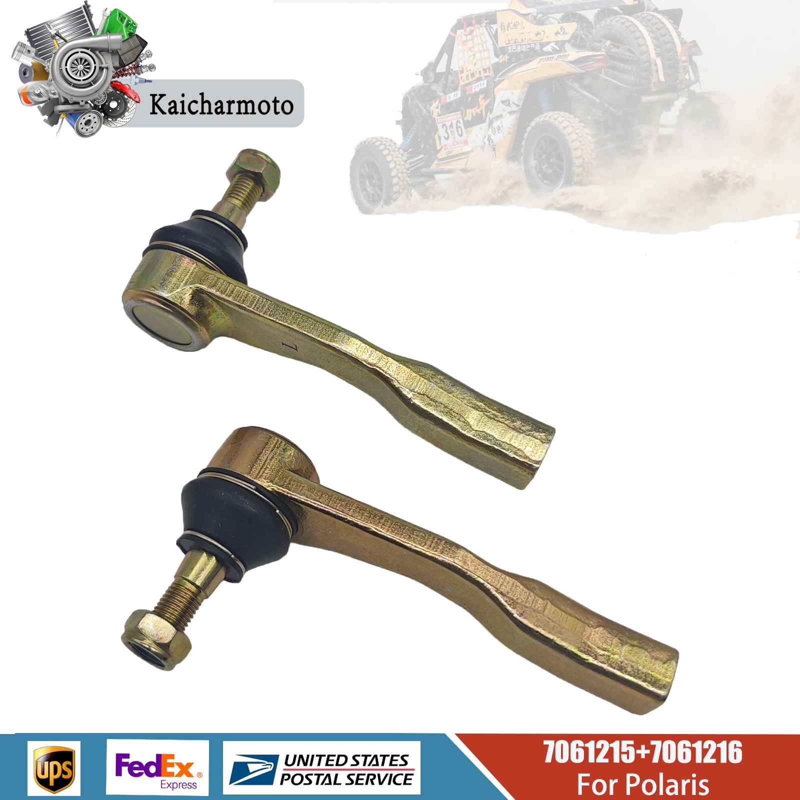 Left + Right Hand Tie Rod End For Polaris 7061215 7061216 US NEW