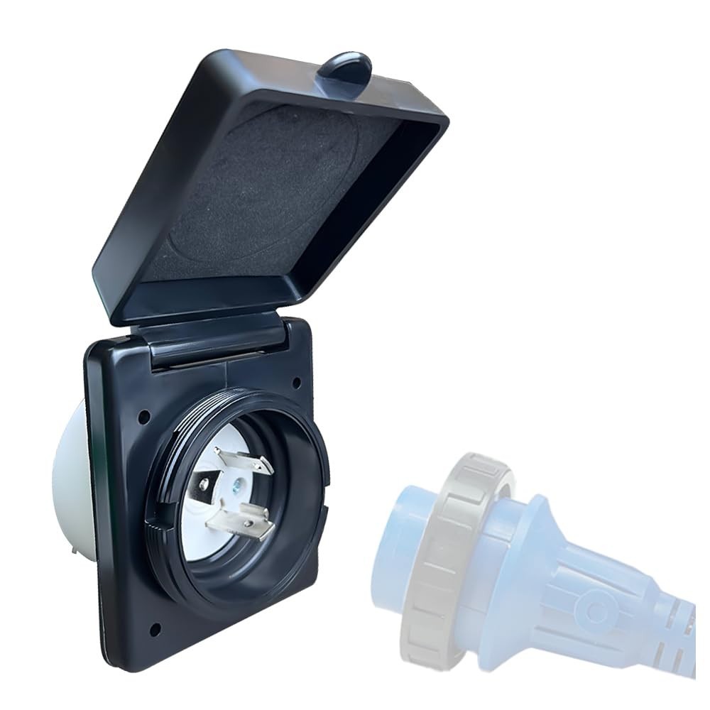 30 Amp RV Power Inlet Box, NEMA L5-30P Shore Power Connector, 125V 3750W, ETL Li