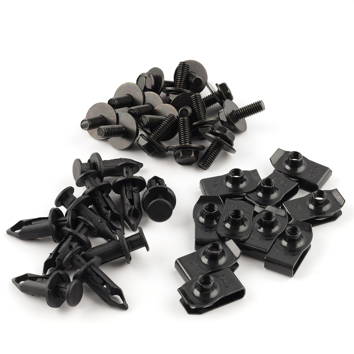 35 Pcs Under Car Shield Fender Liner Bolts w/ Extruded U Nuts Push Retainer Set