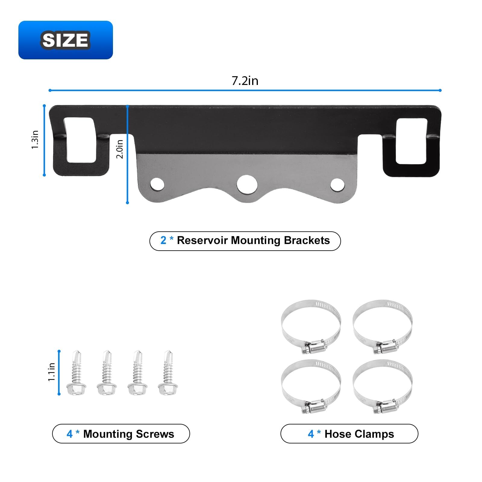Universal Reservoir Shocks Mounting Bracket Kit For 2.0/2.5 Diameter Reservoir
