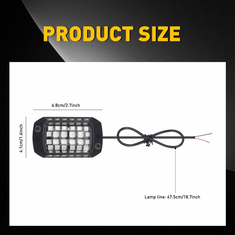16Pcs Red LED Rock Light Underbody Trail Rig Glow Lamp For Offroad SUV Pickup