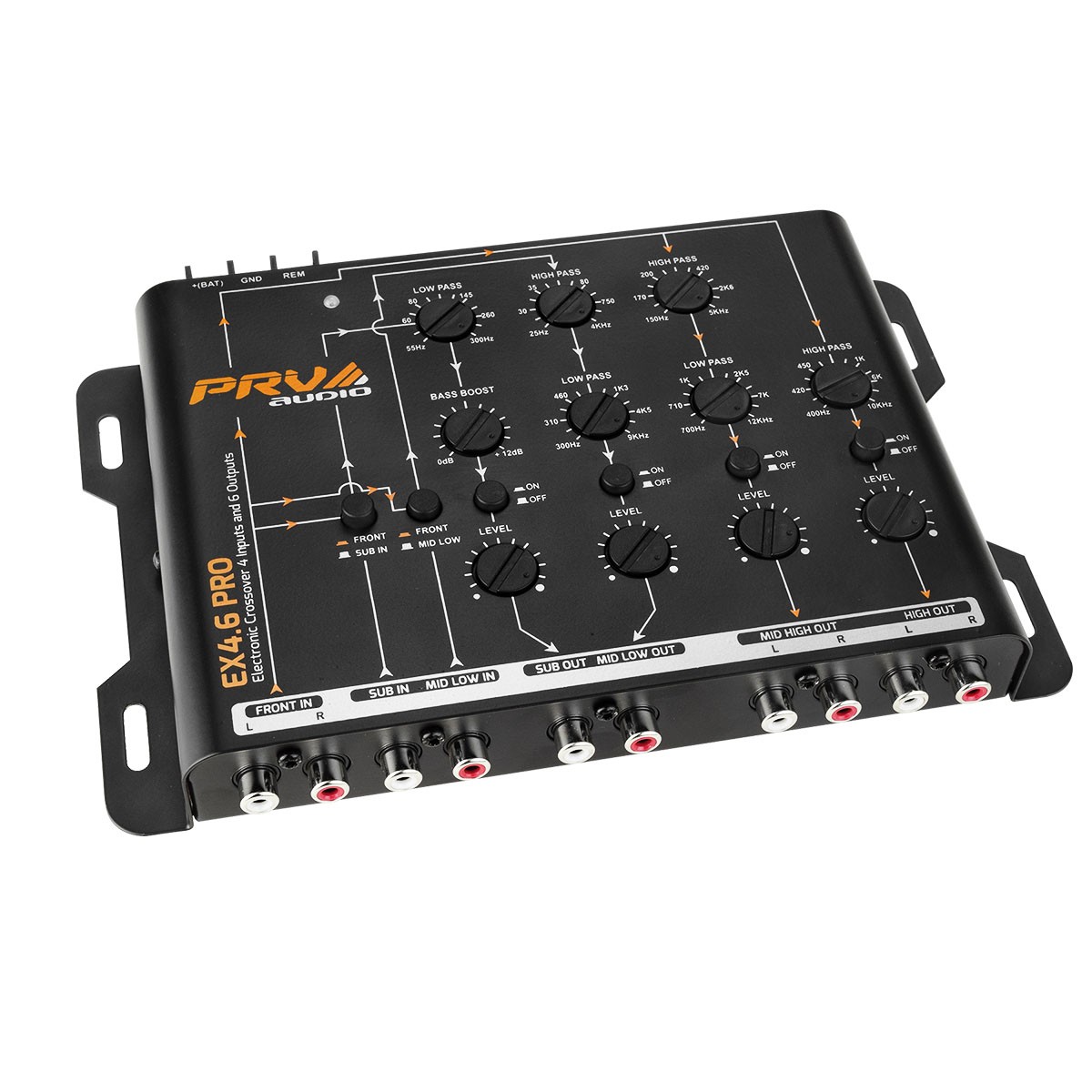 PRV AUDIO EX4.6 PRO 2/3/4-WAY ELECTRONIC/ACTIVE CROSSOVER (4-INPUTS & 6-OUTPUT)