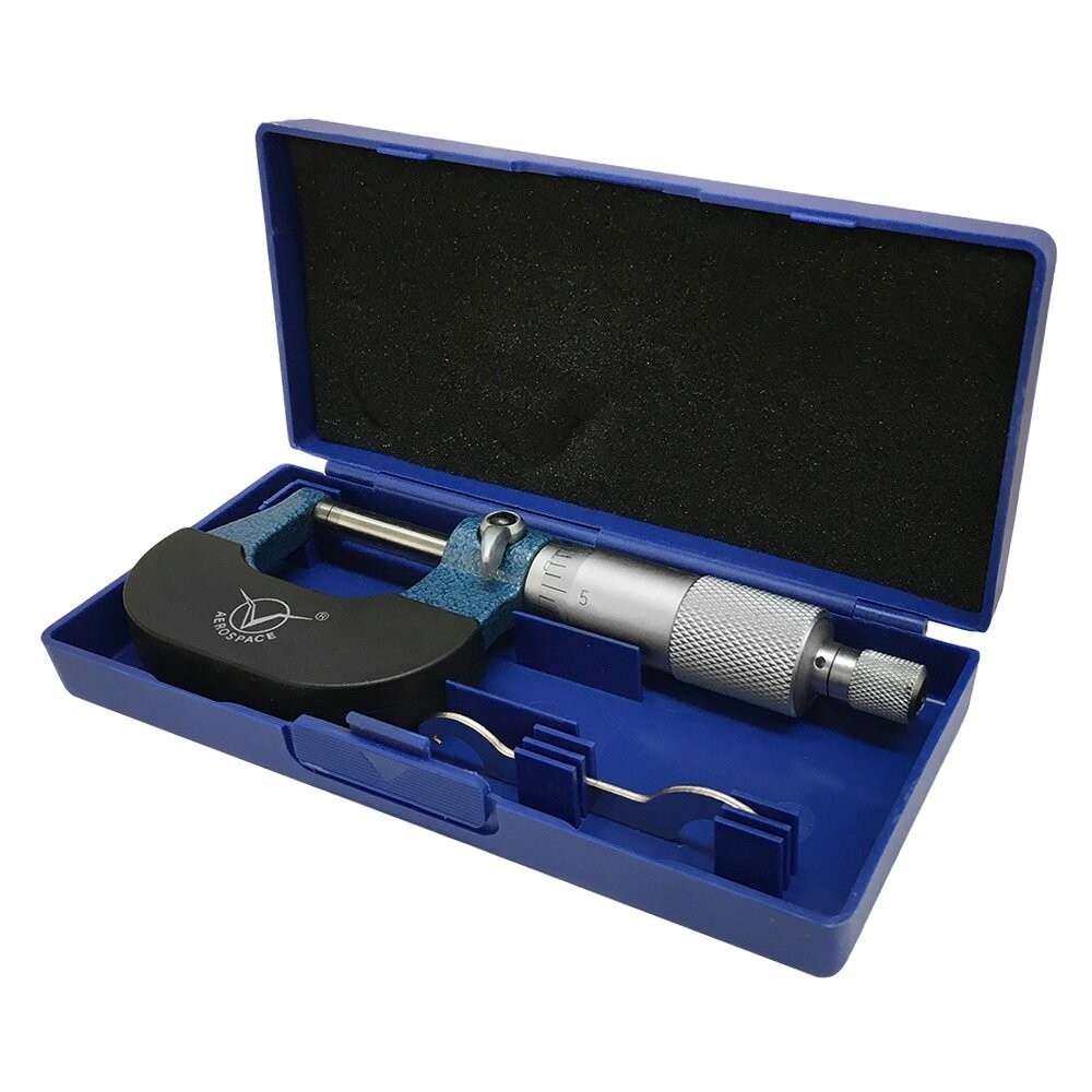 0-1″Solid Metal Frame Outside Micrometer Ratchet Stop .0001″Grad