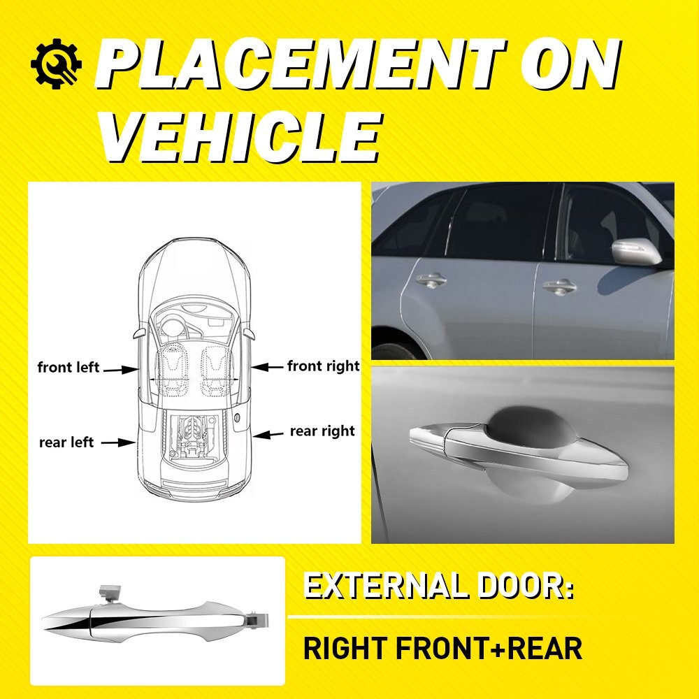 Exterior Door Handle For 2007-2013 Acura MDX Front or Rear Passenger Chrome EPPH