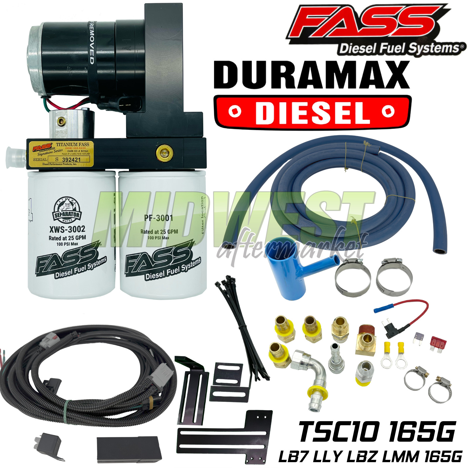 FASS Fuel Lift Pump Duramax Titanium System 165GPH 01-10 GM 6.6 Diesel TSC10165G