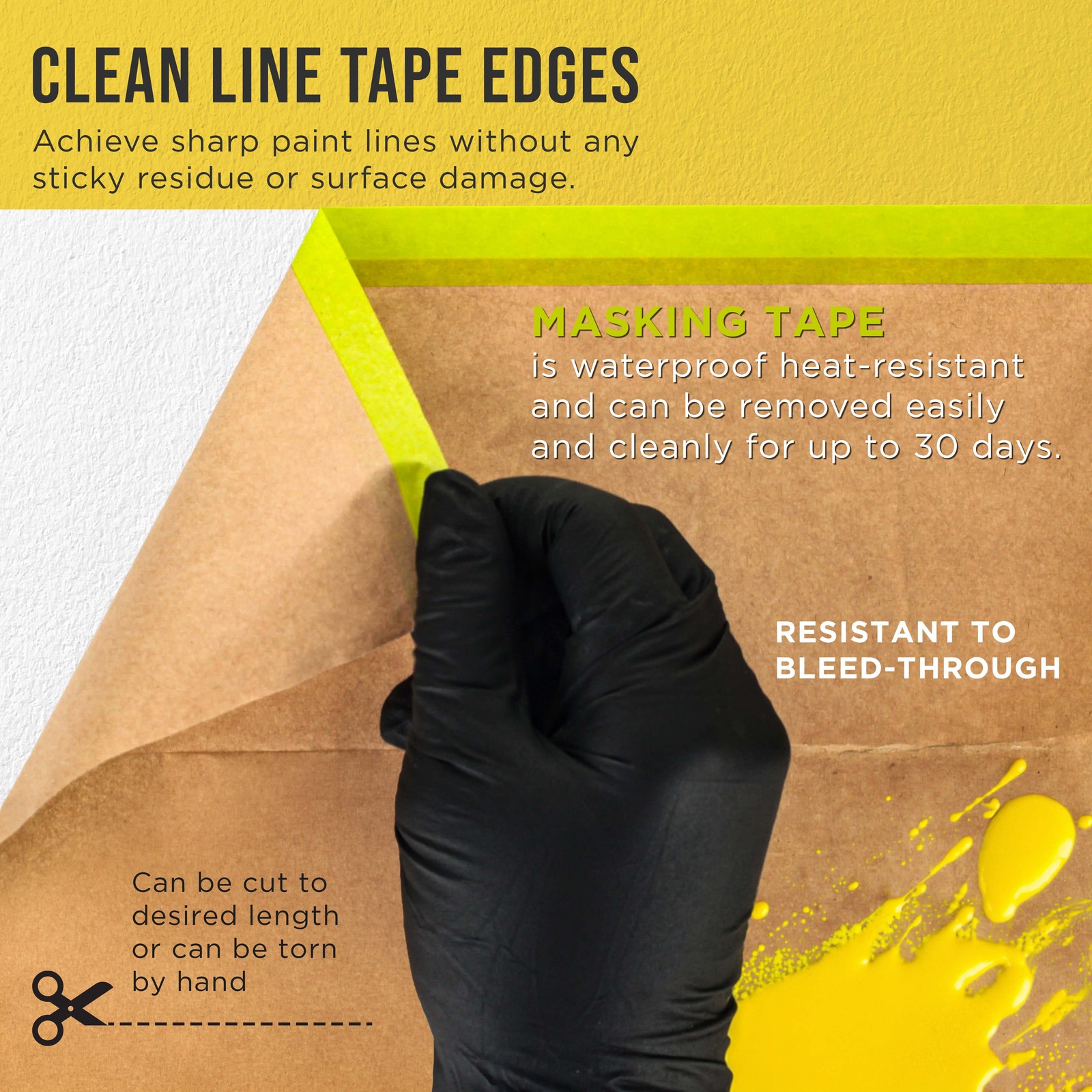 Dura-Gold Pre-Taped Masking Paper Variety Pack 6 12 18 24 x 50′ Painter Paper